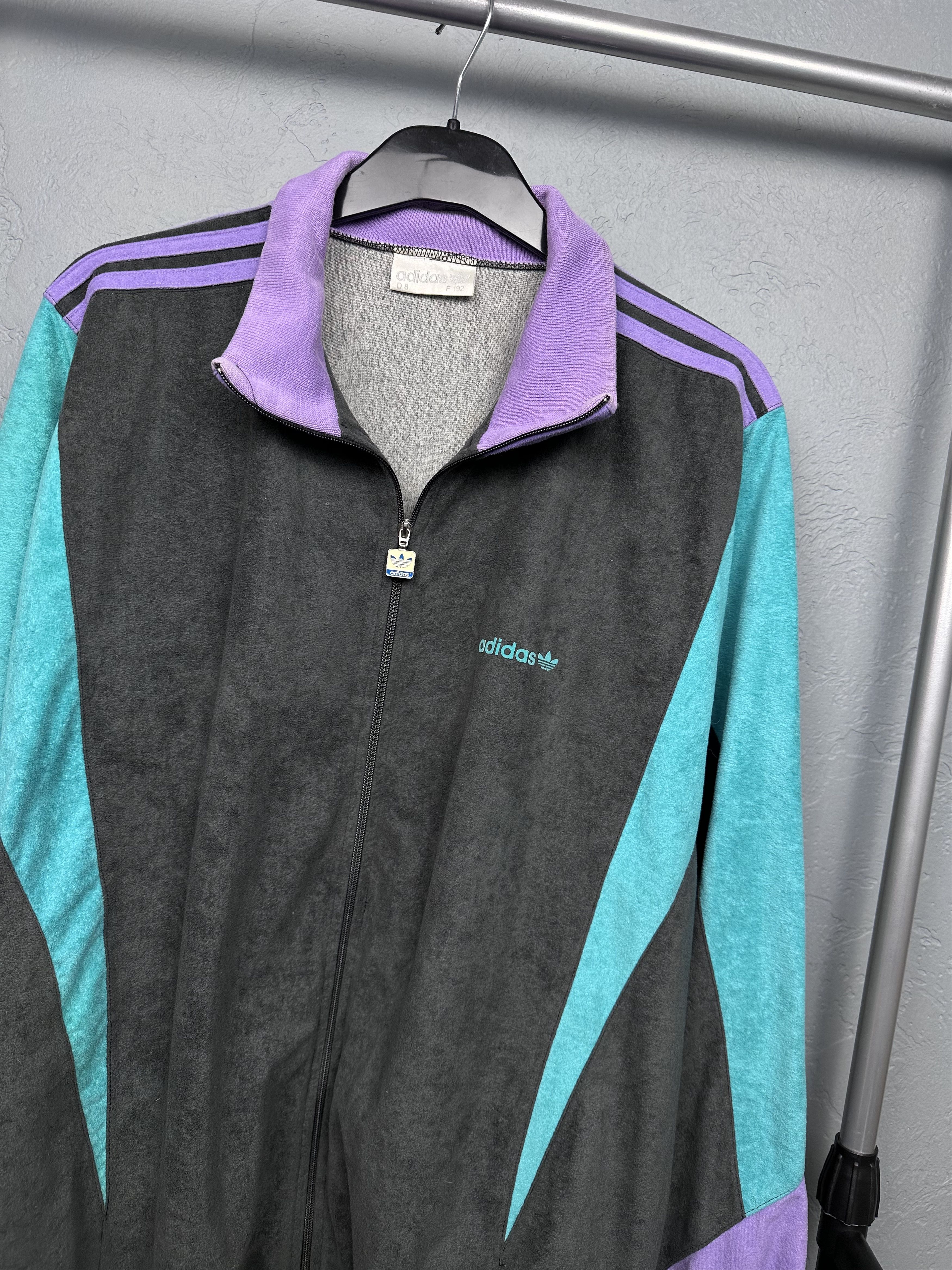 Adidas Adidas 90s Vintage Mens Velour Track Top Jacket Size US XL / EU 56 / 4 - 2 Thumbnail