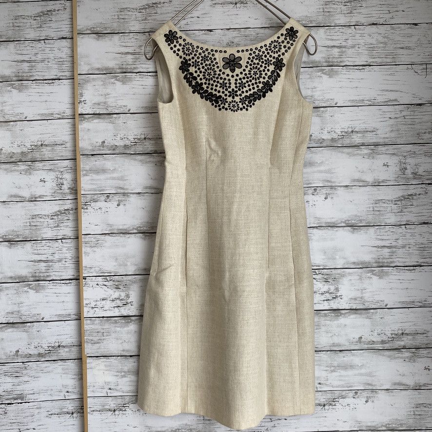 Kate Spade Kate Spade Linen Dress No Sleeves Embroidery Size XS / US 0-2 / IT 36-38 - 4 Thumbnail