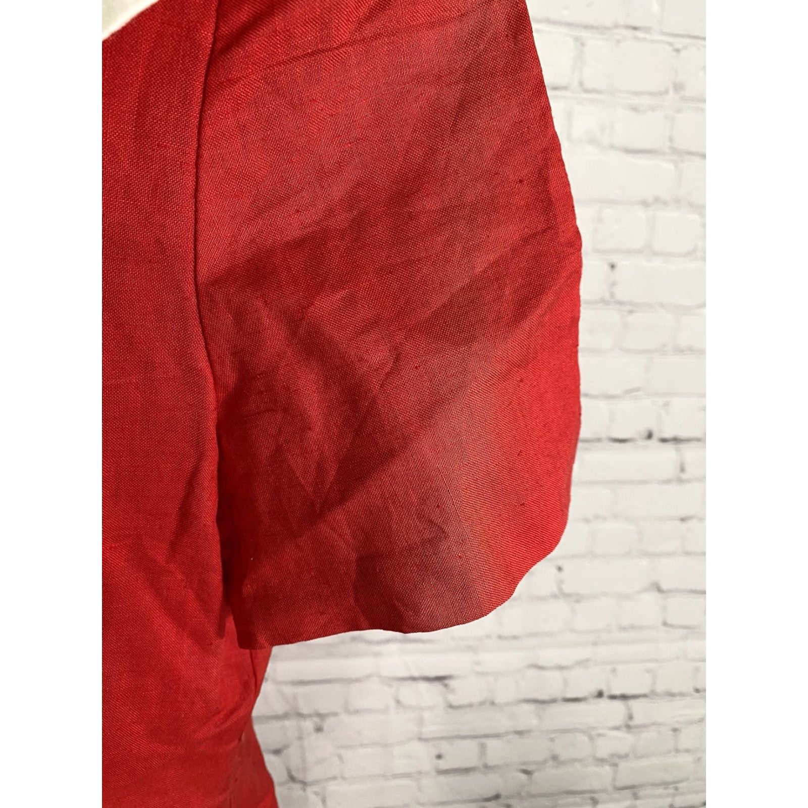 Vintage VINTAGE Nicole Summers Shirt Dress Red Button Front Collared Midi 6 Womens Size M / US 6-8 / IT 42-44 - 6 Thumbnail