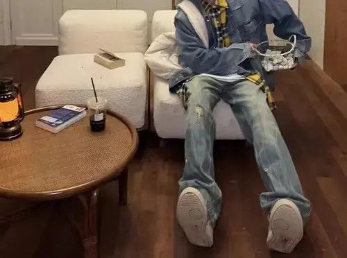 Japanese Brand × Jean Vintage washed straight-leg textured rare jeans Size US 32 / EU 48 - 3 Thumbnail