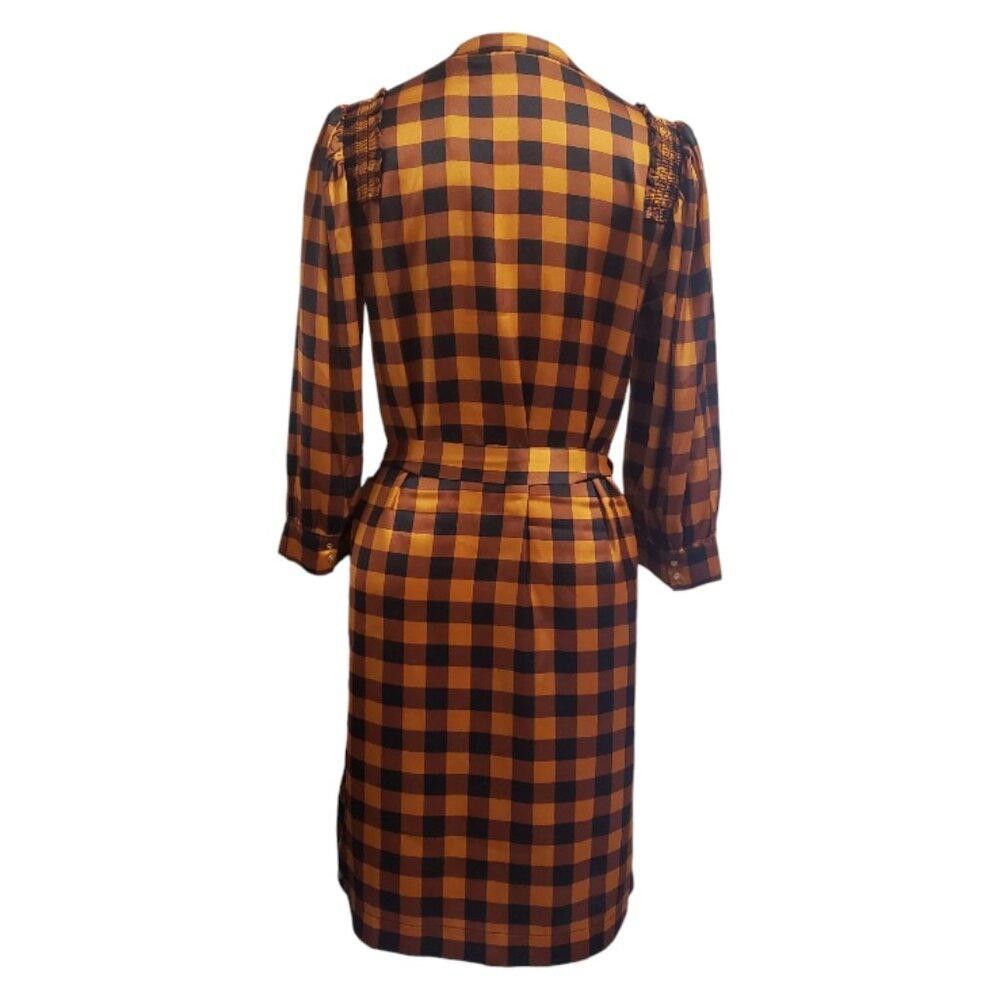 Scotch & Soda CT1945 Scotch & Soda NWT Copper & Black Checkered Dress S Size S / US 4 / IT 40 - 3 Thumbnail