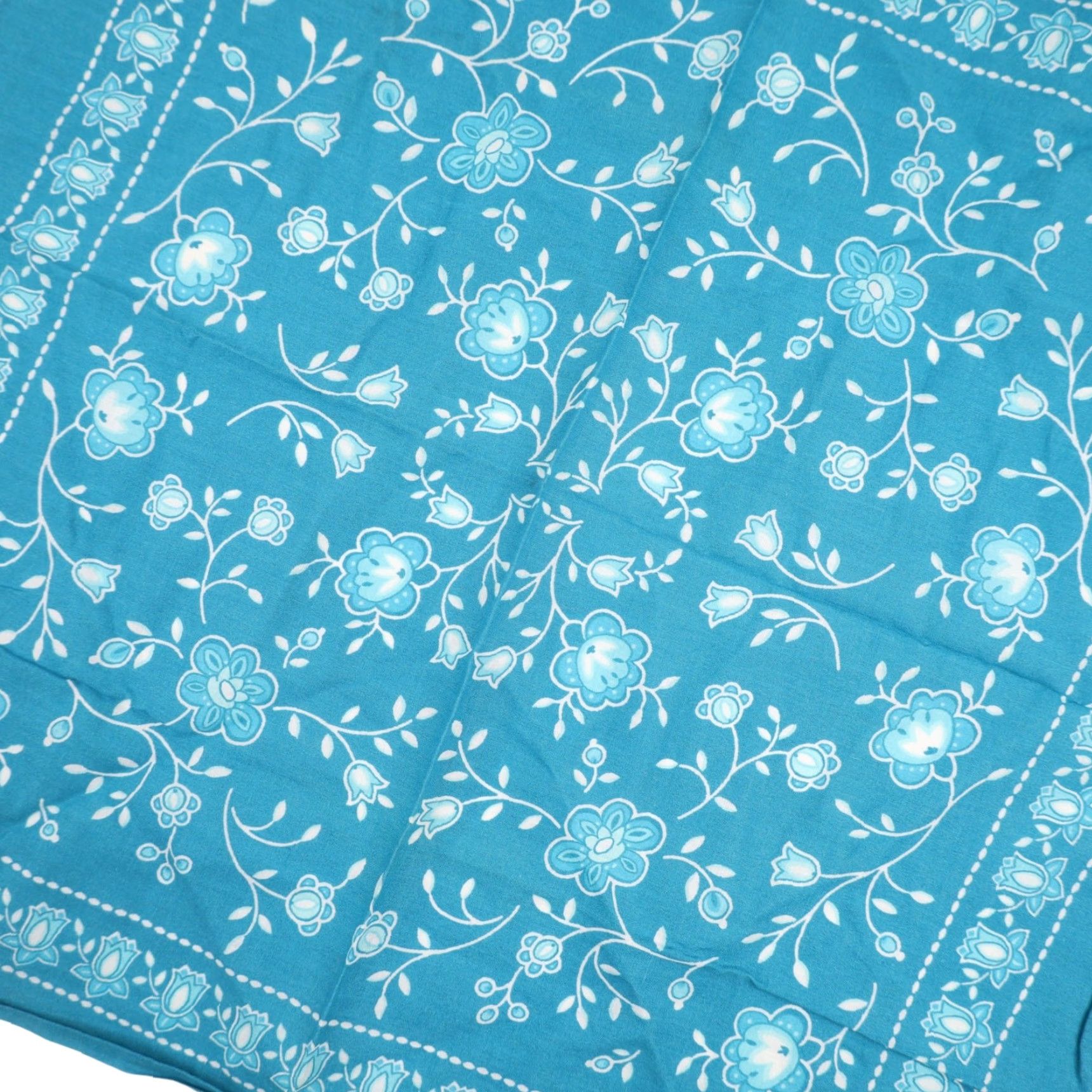 Vintage VINTAGE USA Made Floral Bandana Blue 21" Unisex Handkerchief Size ONE SIZE - 2 Thumbnail
