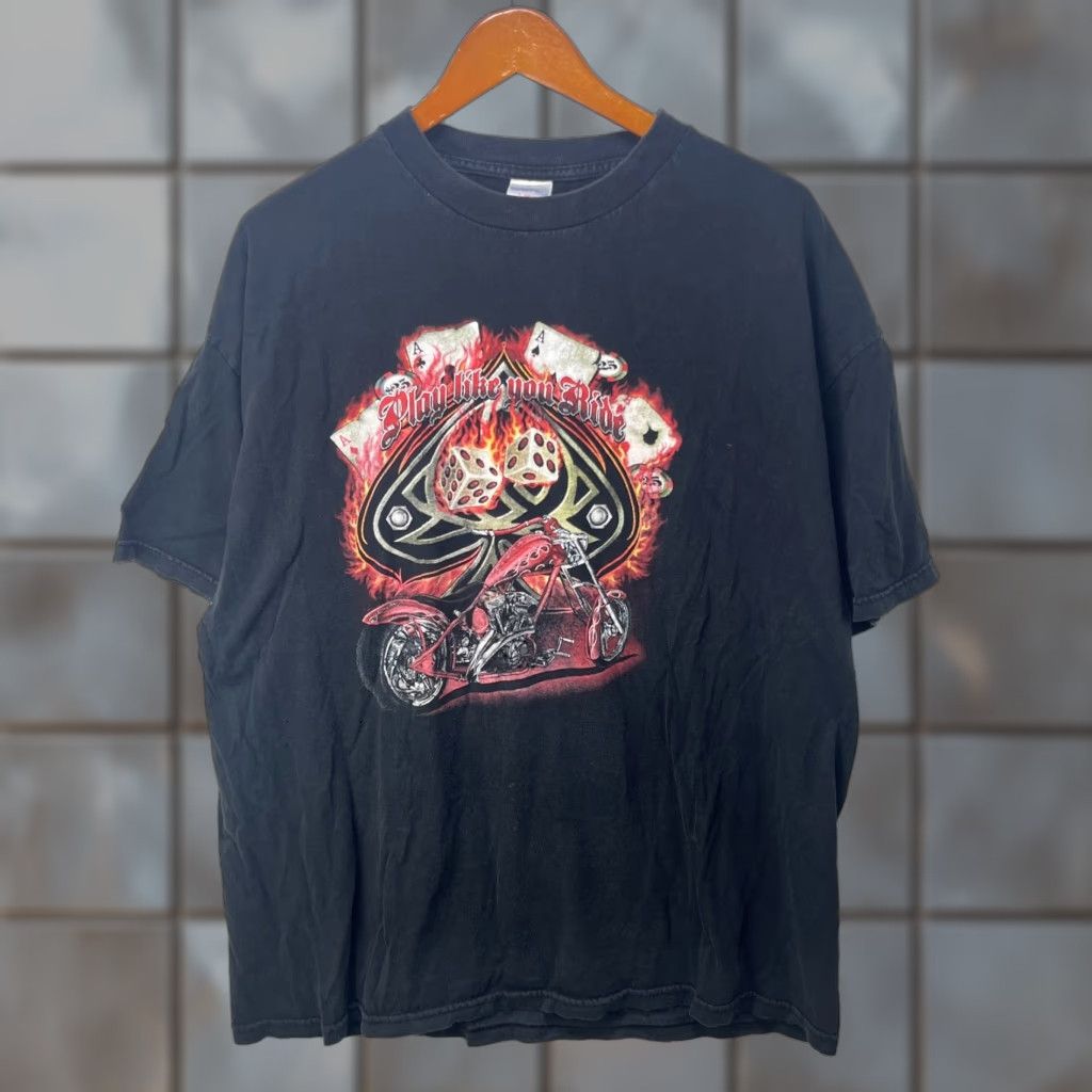 Vintage VINTAGE Motorcycle T Shirt 2XL Black Men Short Sleeve Crew Neck Choppers Sturgis Flame Biker Shirt Vintage Theme Size US XXL / EU 58 / 5 - 1 Thumbnail