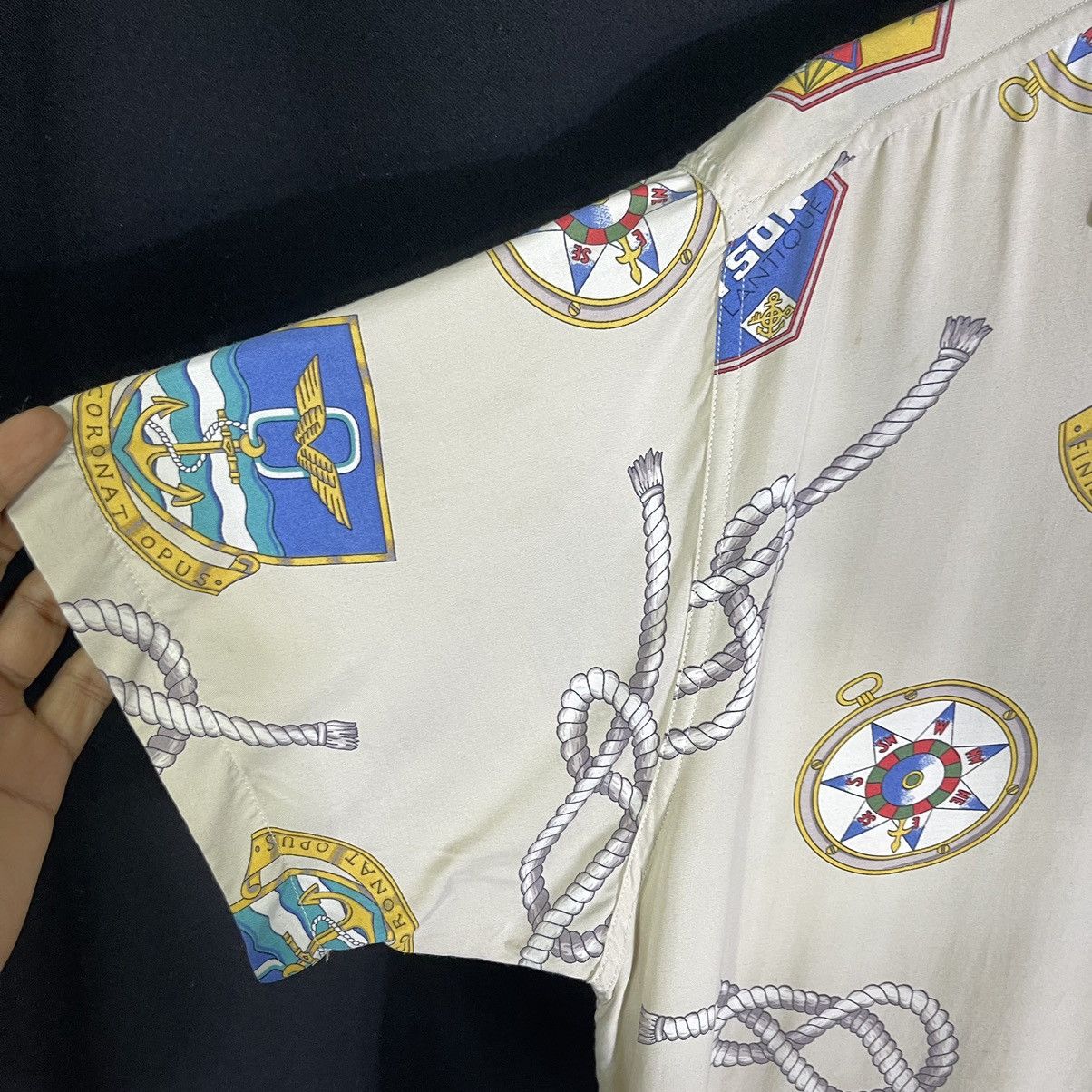 Vintage Rare! Vintage 90s Bonia Nautical Sailing Baroque Shirt Size US M / EU 48-50 / 2 - 4 Thumbnail