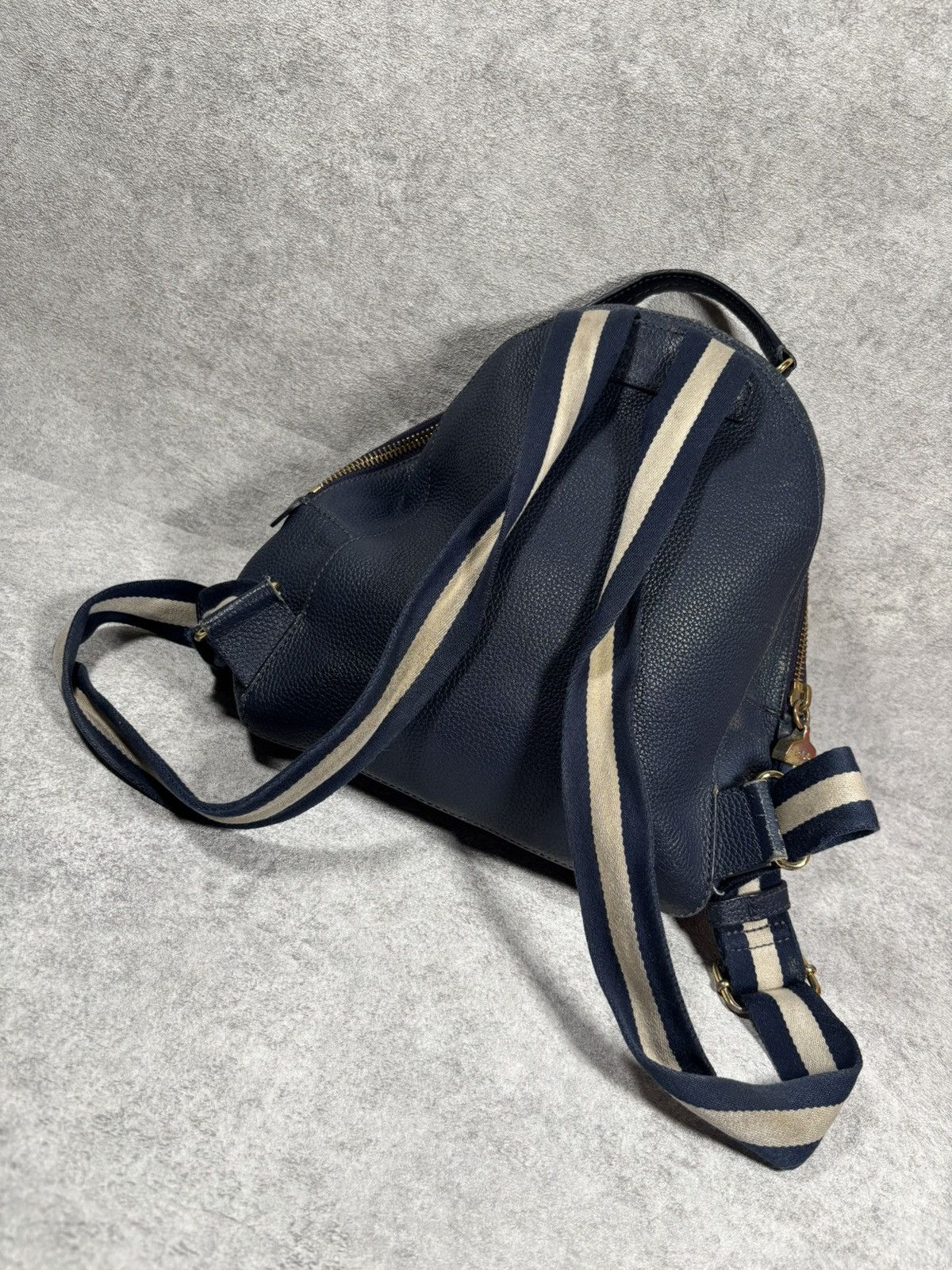 Lauren Ralph Lauren Lauren Ralph Lauren Pebbled Leather Navy Backpack Nautical Size ONE SIZE - 2 Thumbnail