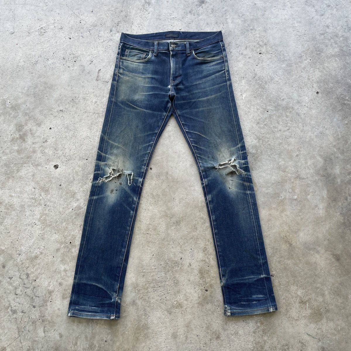 Japanese Brand Vintage Japanese Redline Ripped Jeans Distressed Pants Faded Size US 32 / EU 48 - 1 Thumbnail