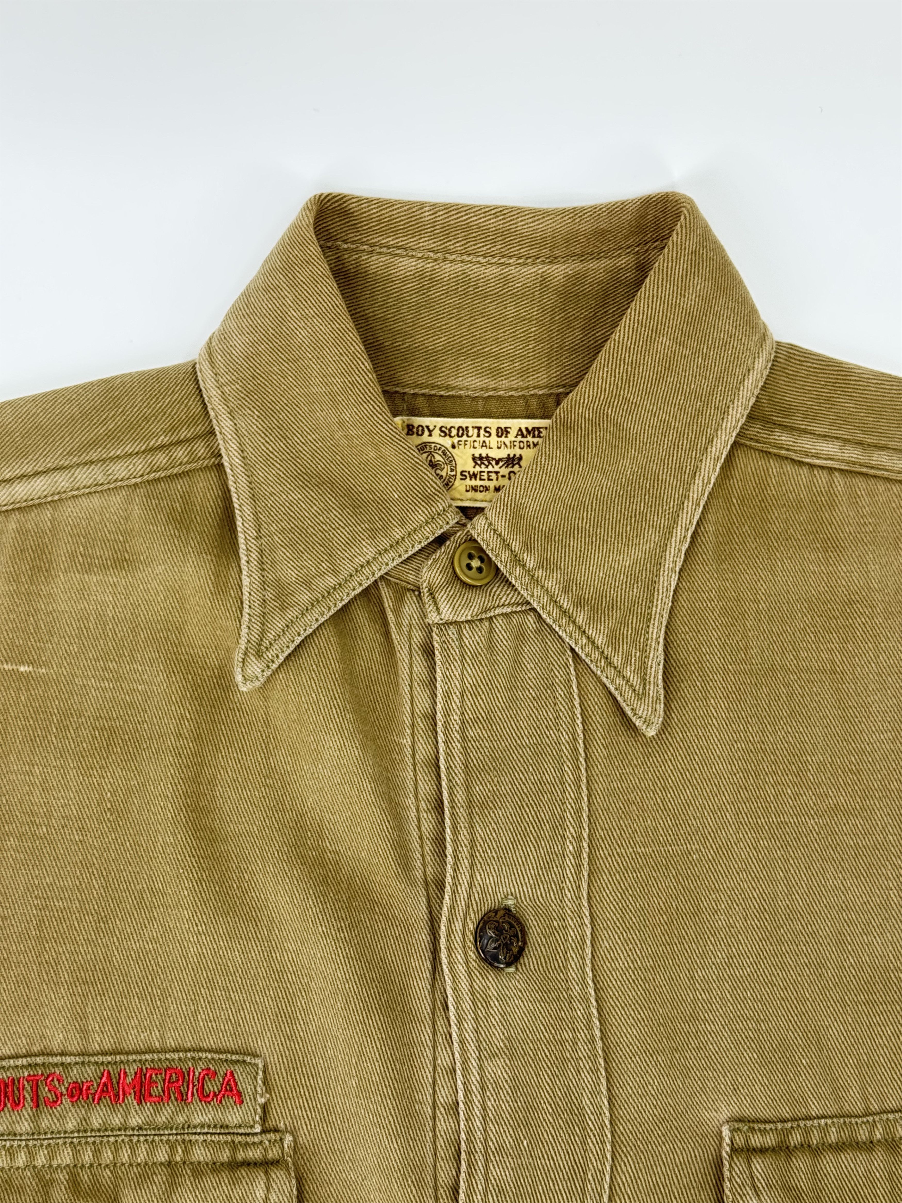 Vintage Vintage 1940s Sweet-Orr Boyscouts Beige Sleeve Shirt Small Size US S / EU 44-46 / 1 - 3 Thumbnail