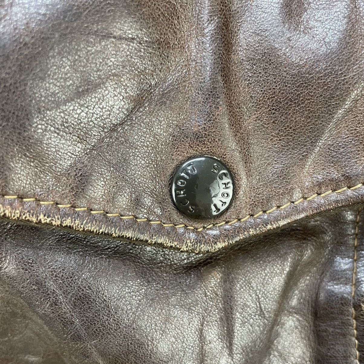Schott 💥 vintage Schott leather aviator bomber flight jacket Size US M / EU 48-50 / 2 - 13 Thumbnail