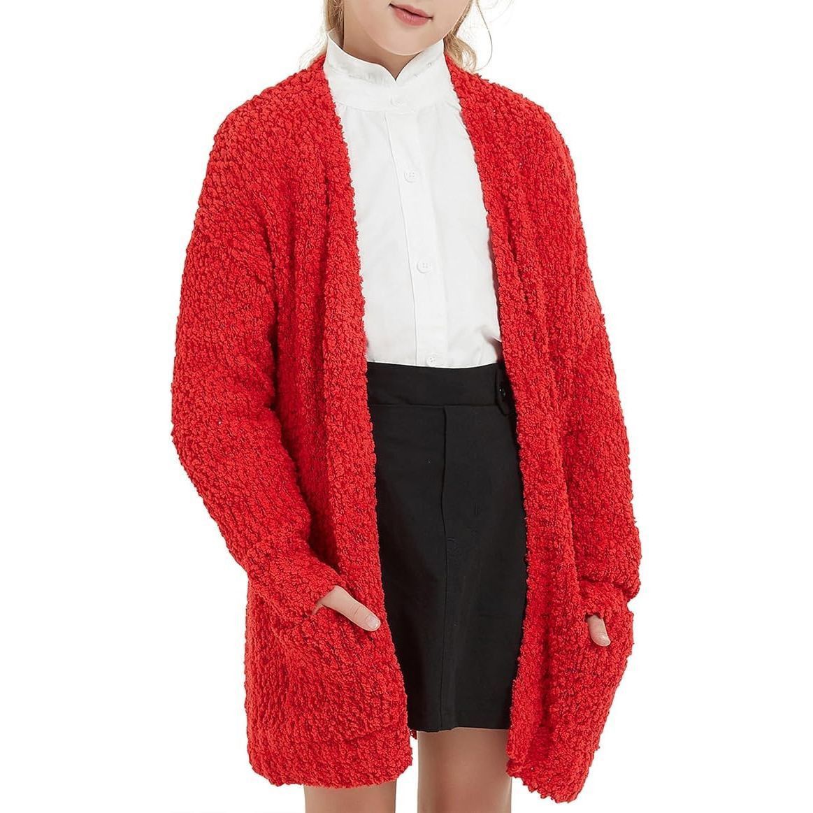 Other Silvercord Women’s Red Long Sleeve Grannycore Cardigan Sweater Size L Size L / US 10 / IT 46 - 1 Thumbnail