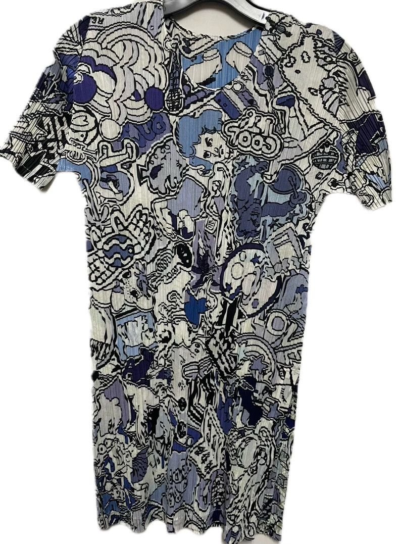 Issey Miyake Issey Miyake Blue graffiti top Size L / US 10 / IT 46 - 5 Thumbnail