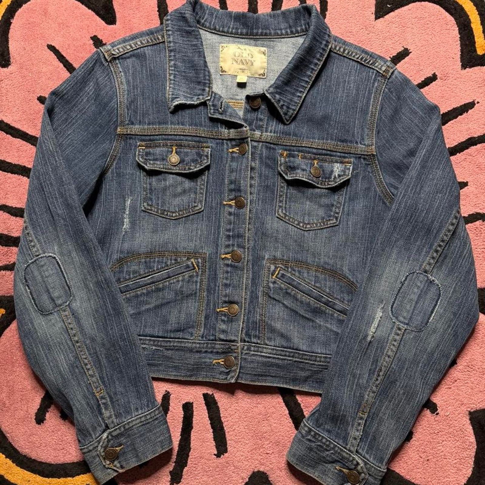 Old Navy Vintage Y2K Old Navy Denim Trucker Jean Jacket Women's XL Size XL / US 12-14 / IT 48-50 - 2 Thumbnail