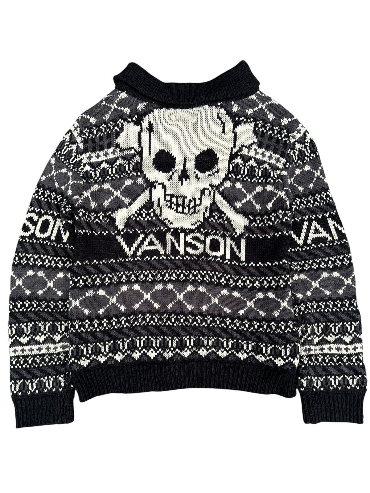 Vanson Leathers Vintage Vanson Skull Knit Sweater Zipper Size US L / EU 52-54 / 3 - 1 Thumbnail