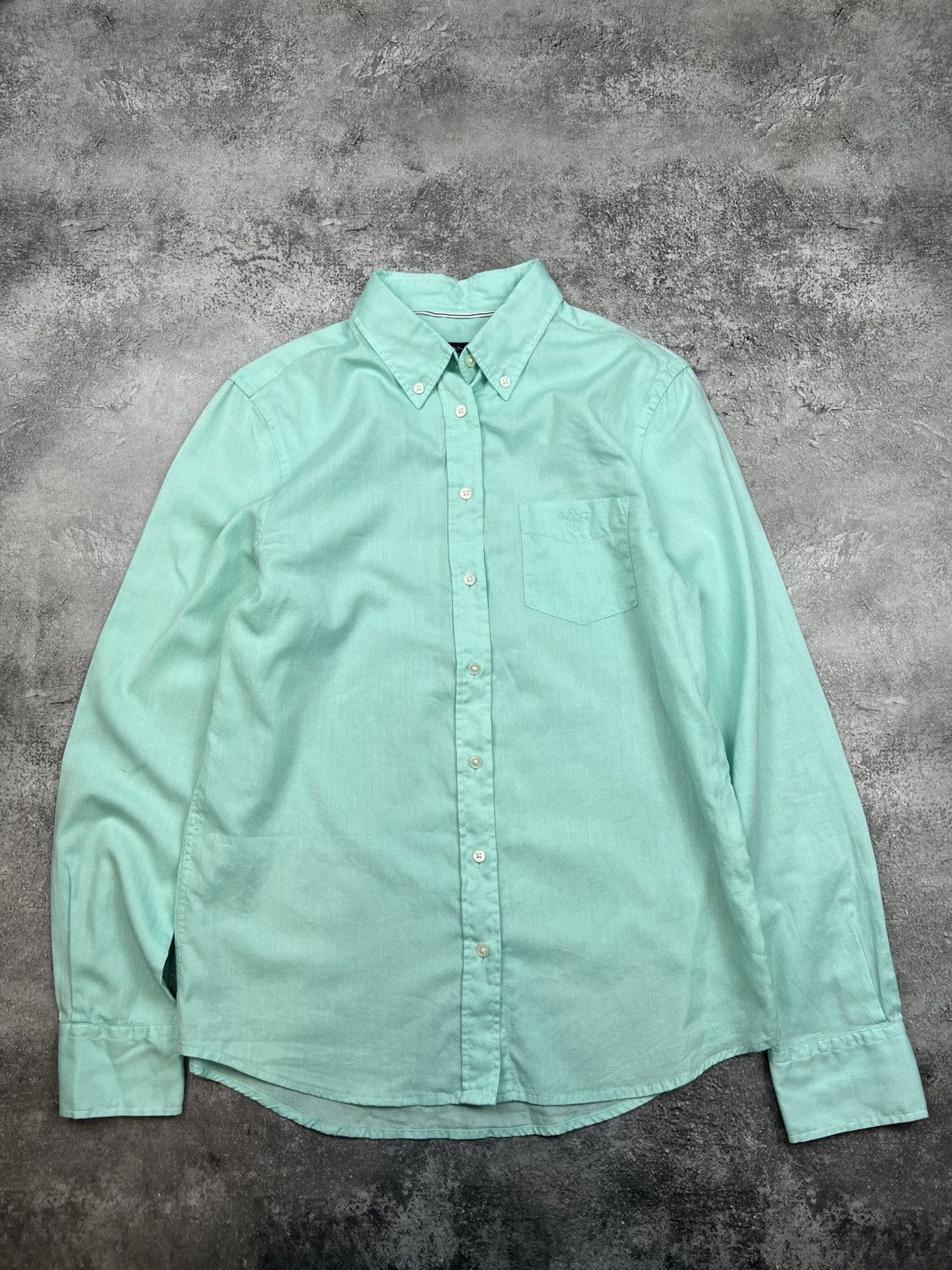 Gant Womens Gant Classic Button Shirt Blue Green Size M / US 6-8 / IT 42-44 - 1 Thumbnail
