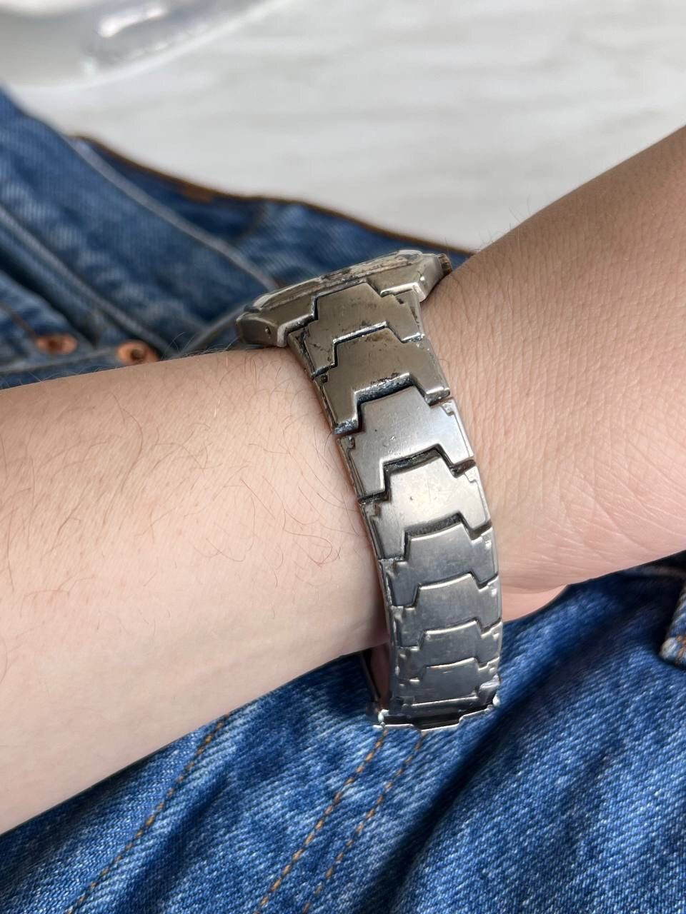 Japanese Brand × Vintage Vintage Swiss 4U futuristic Watch Steel Metal Bracelet Size ONE SIZE - 3 Thumbnail