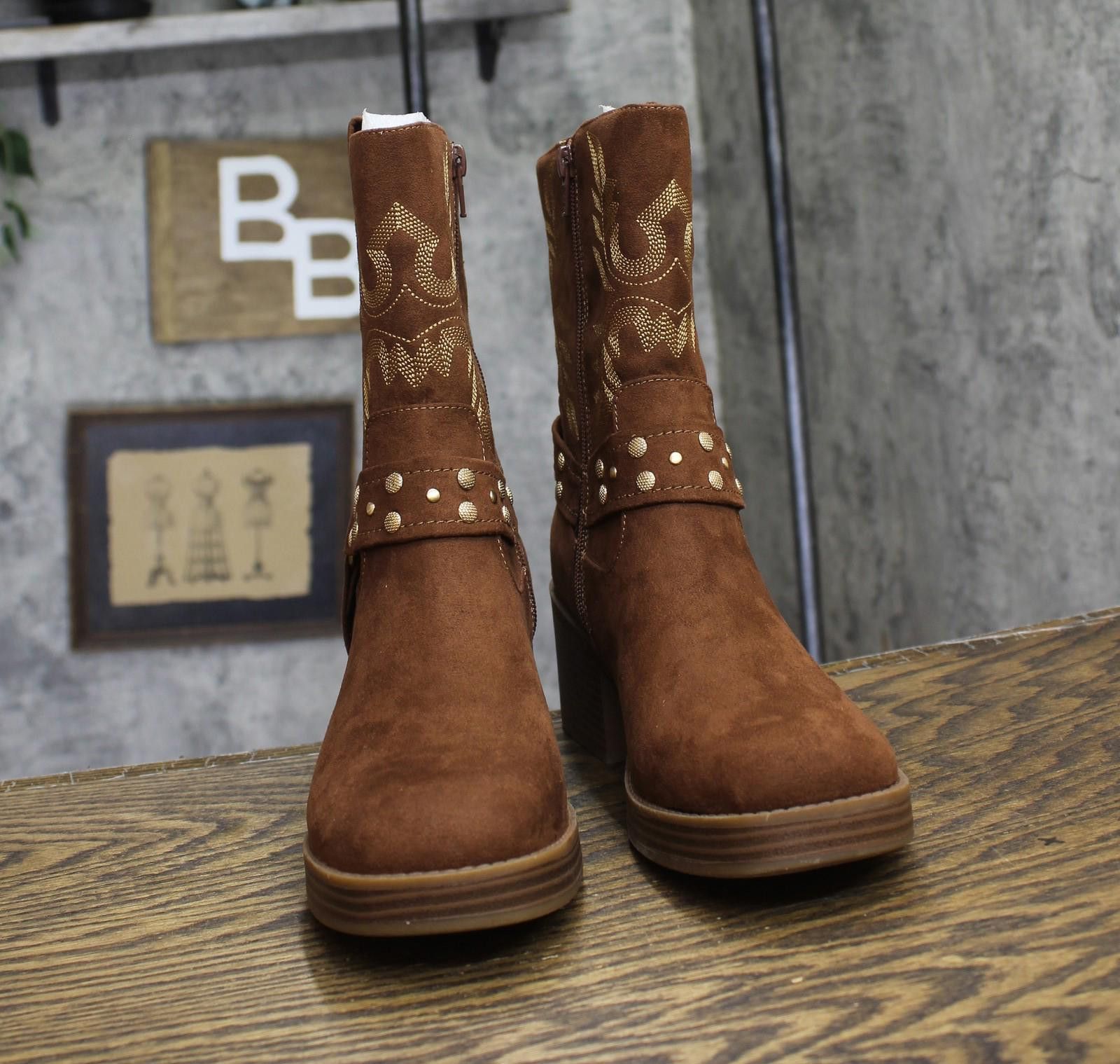 Other New Sun + Stone Midshaft Booties Russet Microsuede Brown 8m Size US 8 / IT 38 - 3 Thumbnail