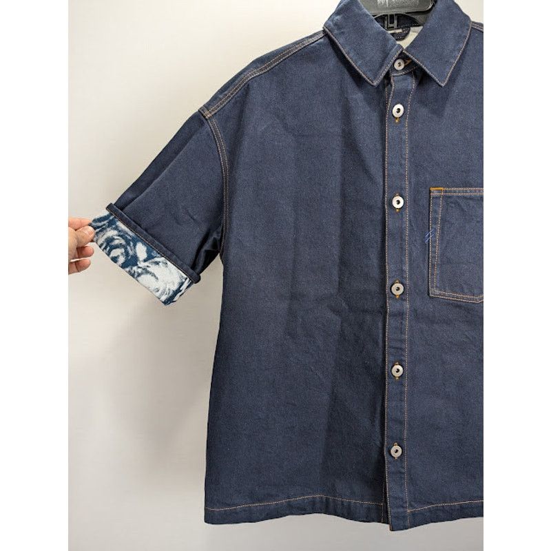 Burberry o1rshd1 Denim Shirt in Indigo Blue Size US S / EU 44-46 / 1 - 6 Thumbnail