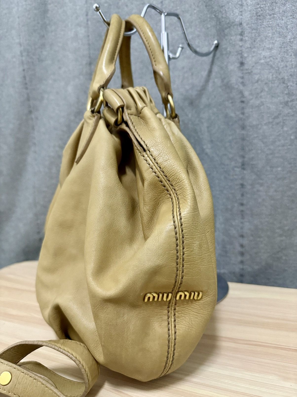 Miu Miu Vintage Miu Miu gathered leather 2-way Shoulder hand bag Size ONE SIZE - 6 Thumbnail