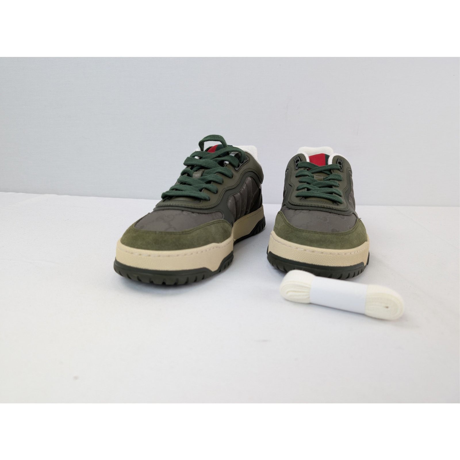 Gucci o1rshd1 GG Supreme fabric and suede Re-Web sneaker in green Size US 9 / EU 42 - 7 Thumbnail