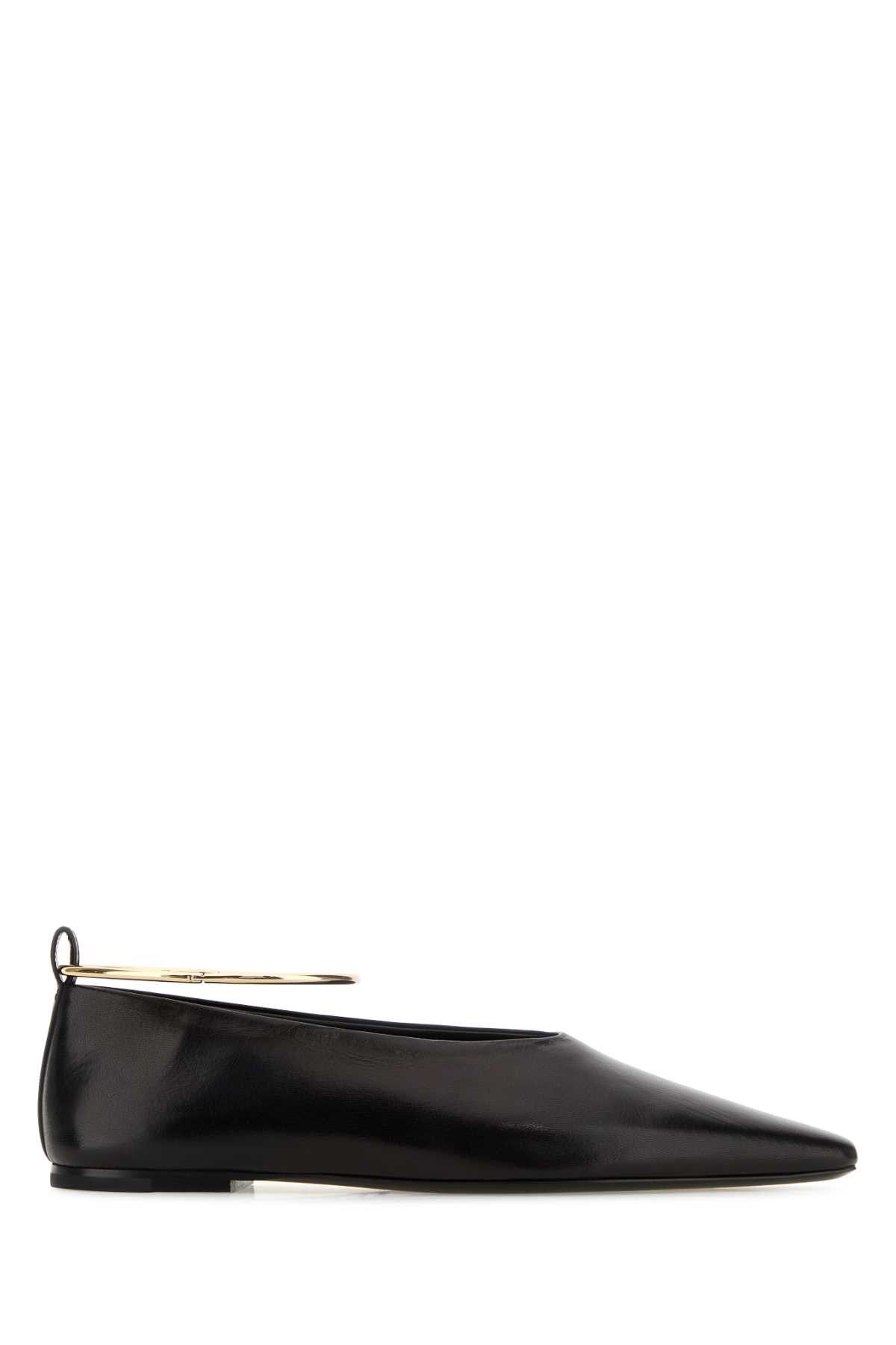 Jil Sander Black Leather Ballerinas Size US 8 / IT 38 - 1 Thumbnail