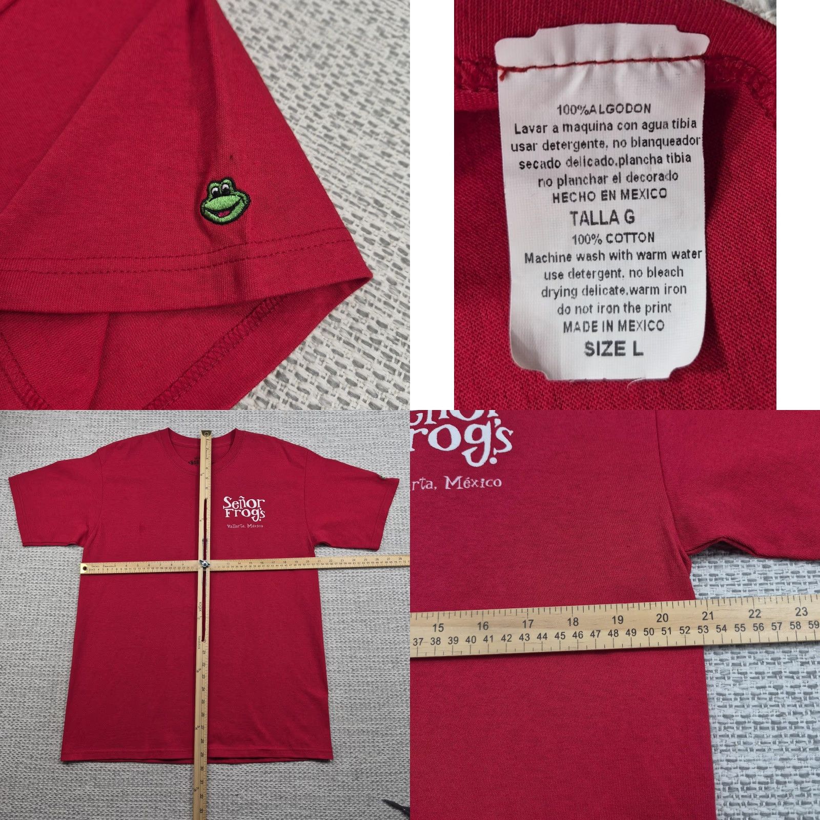 Vintage Señor Frog's Shirt Mens Large Red Vallarta Mexico Beach Graphic Tee Hammock Shirt T-Shirt Casual Crew Neck Logo Size US L / EU 52-54 / 3 - 8 Thumbnail