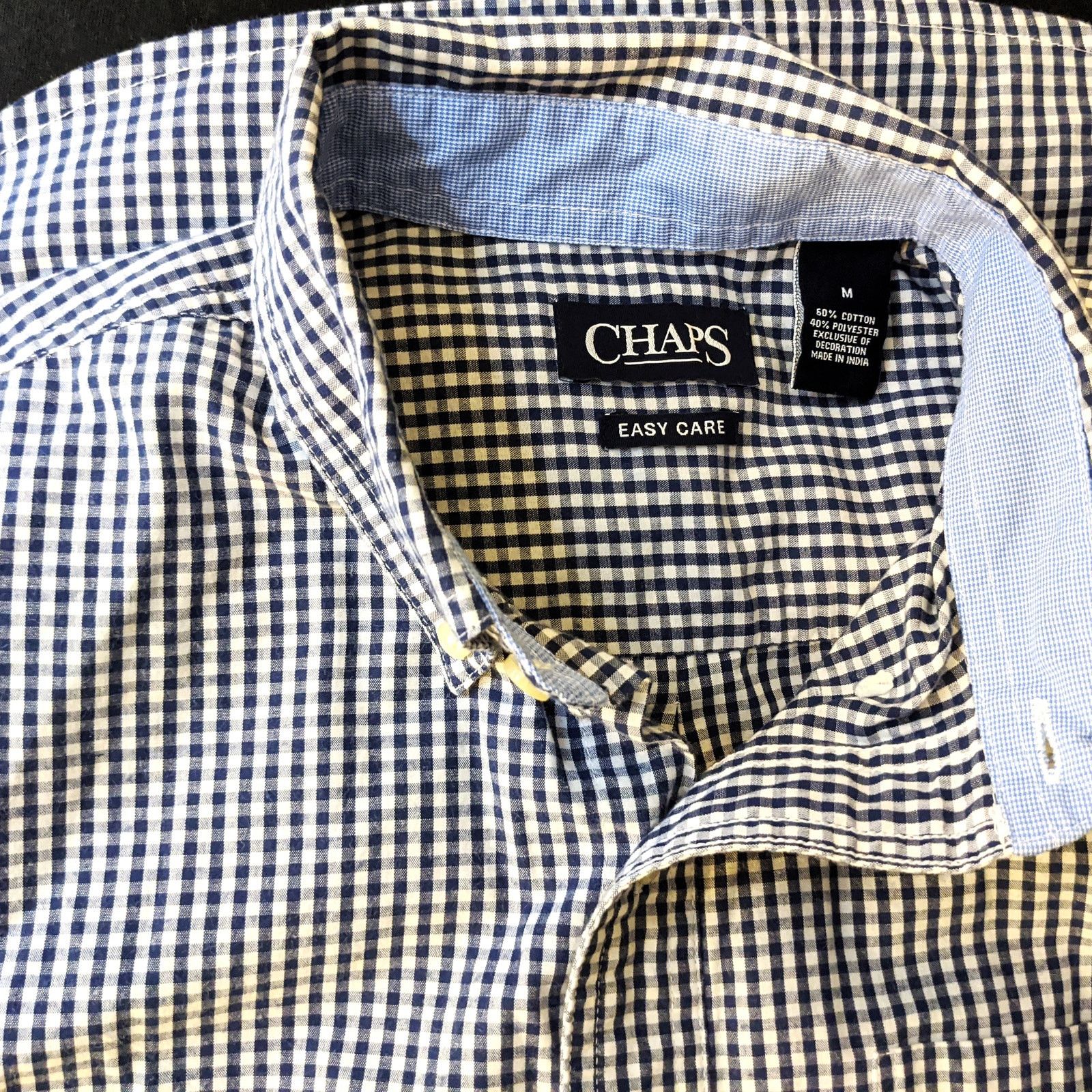 Chaps Chaps Mens Easy Care Button Up Shirt Medium Black Checker Size US M / EU 48-50 / 2 - 4 Thumbnail