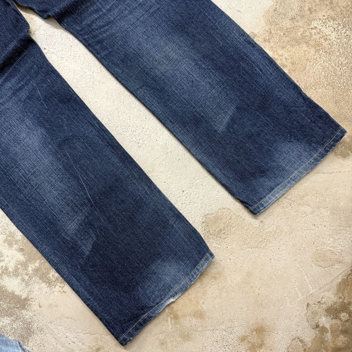 Japanese Brand Y2K Back Number No2 Whisker Relaxed Straight Denim Pants Size US 33 - 12 Thumbnail