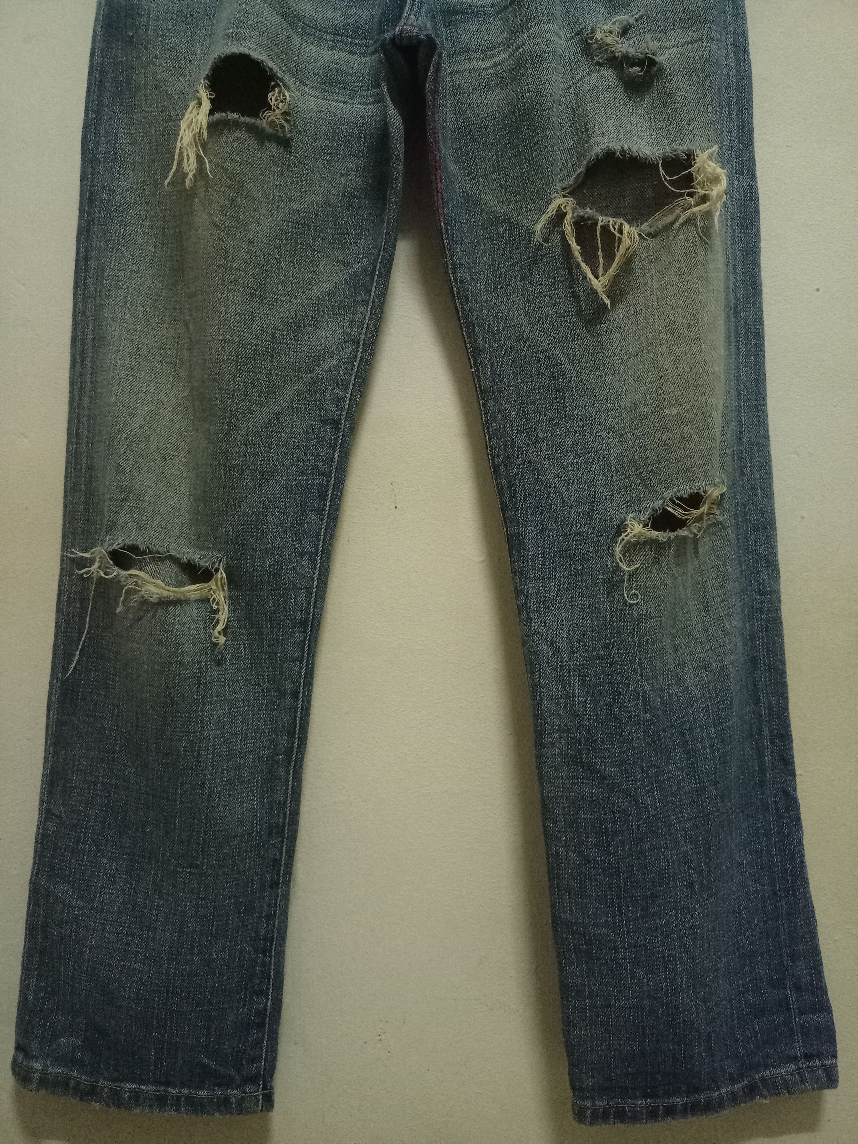 Current/Elliot Vintage USA Current Elliot Blue Wash Distressed Jeans Size US 32 / EU 48 - 5 Thumbnail