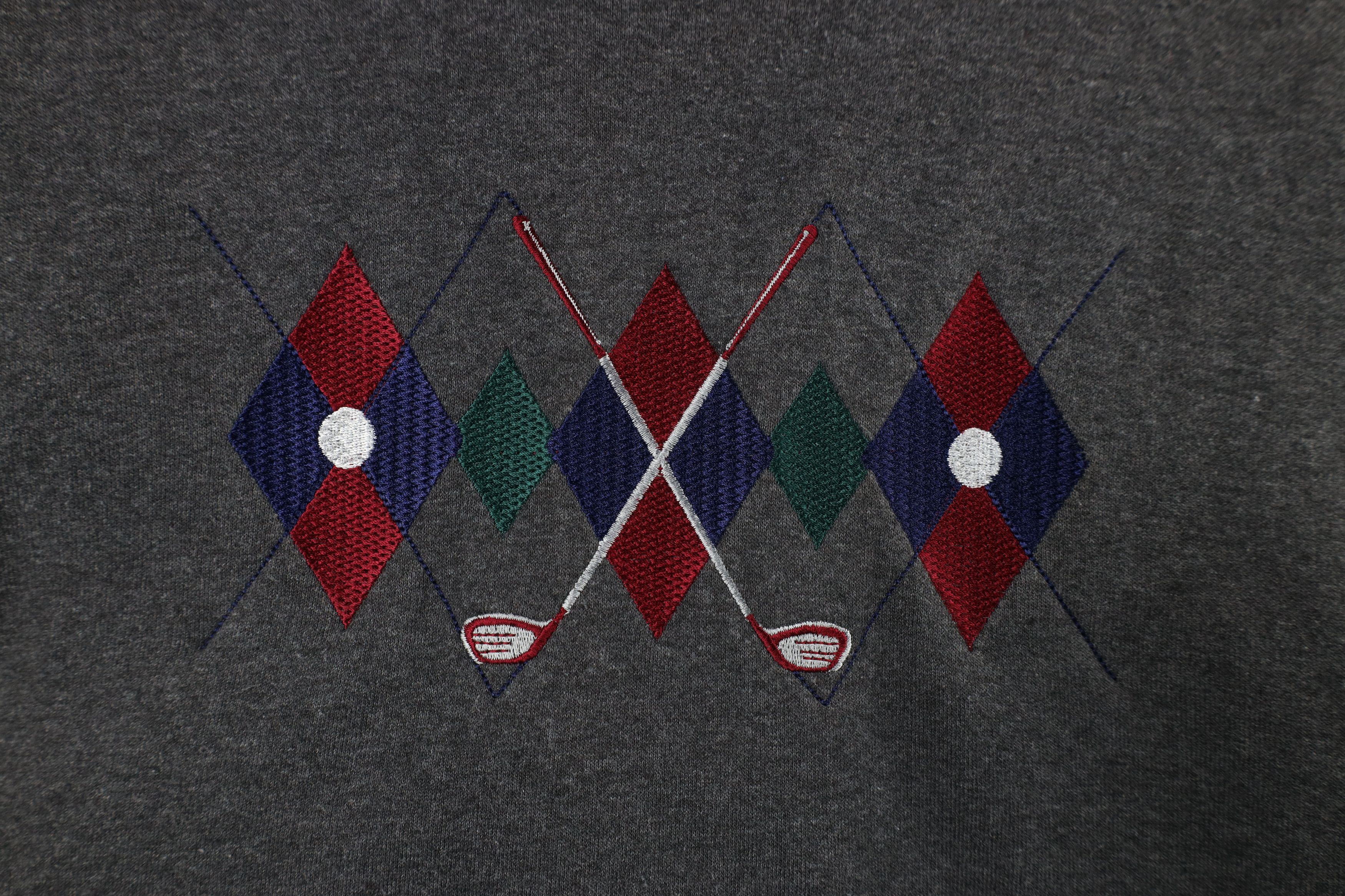 Vintage Vintage 90s Streetwear Diamond Golf Crewneck Sweatshirt Size US XL / EU 56 / 4 - 4 Thumbnail