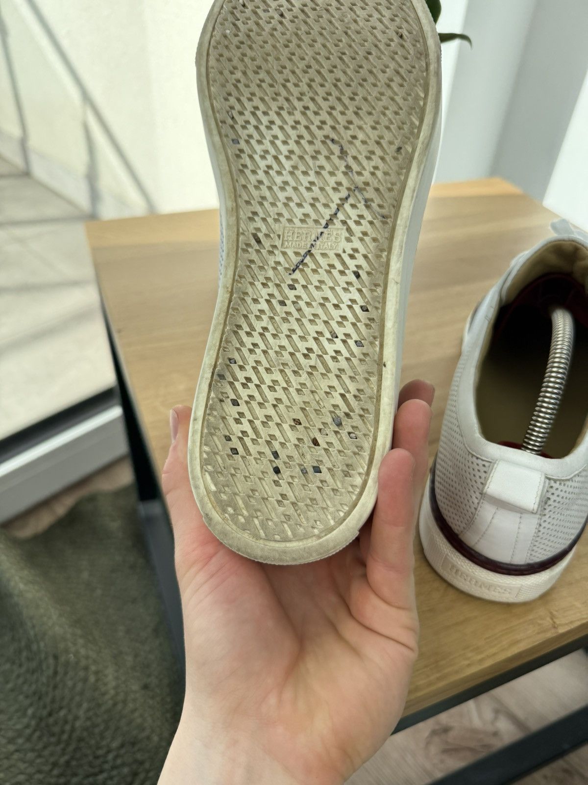 Hermes Hermes Sneakers Leather White logo Shoes 44 Size US 10 / EU 43 - 21 Thumbnail