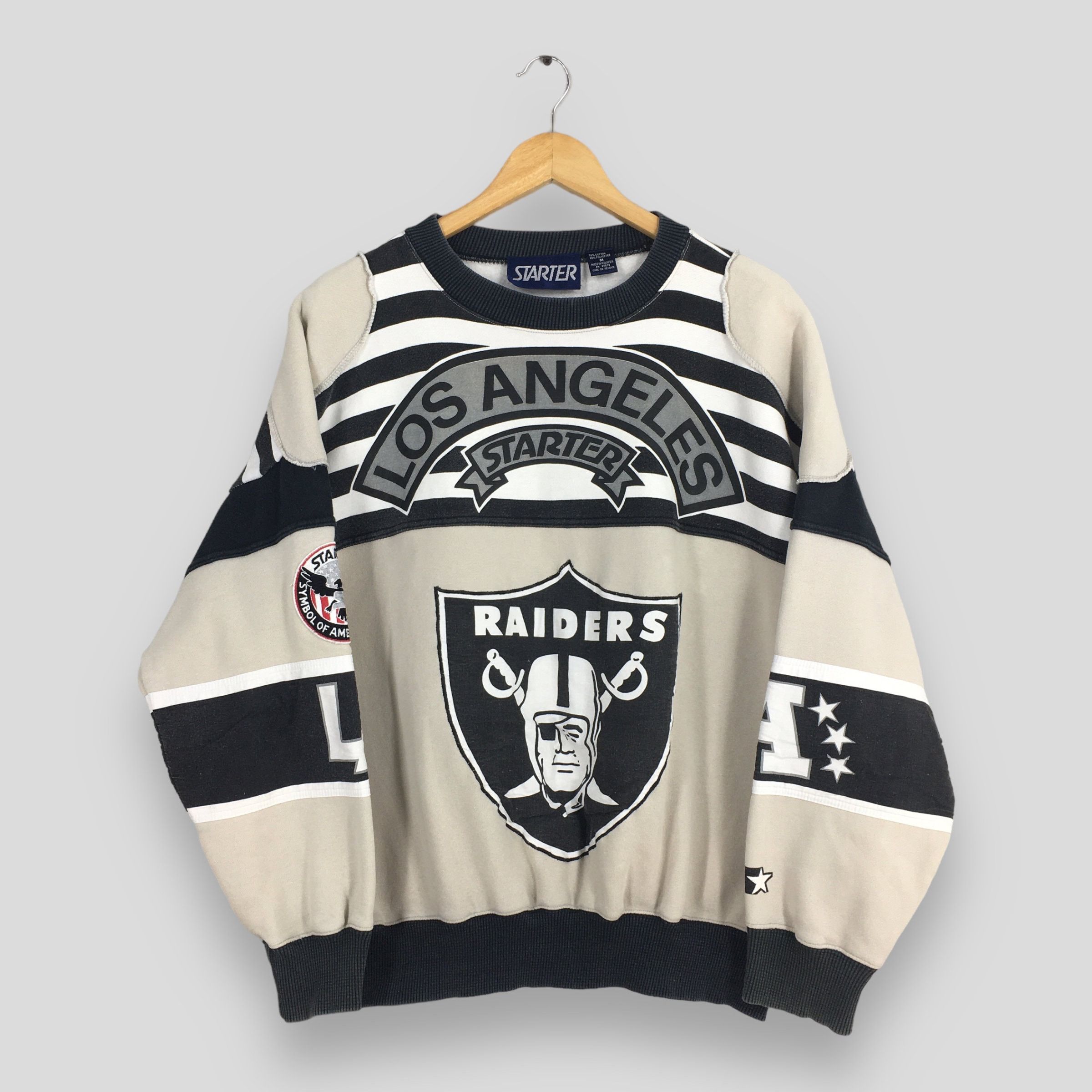 NFL × Starter Vintage Los Angeles Raiders Football Sweatshirt Medium Size US M / EU 48-50 / 2 - 1 Thumbnail