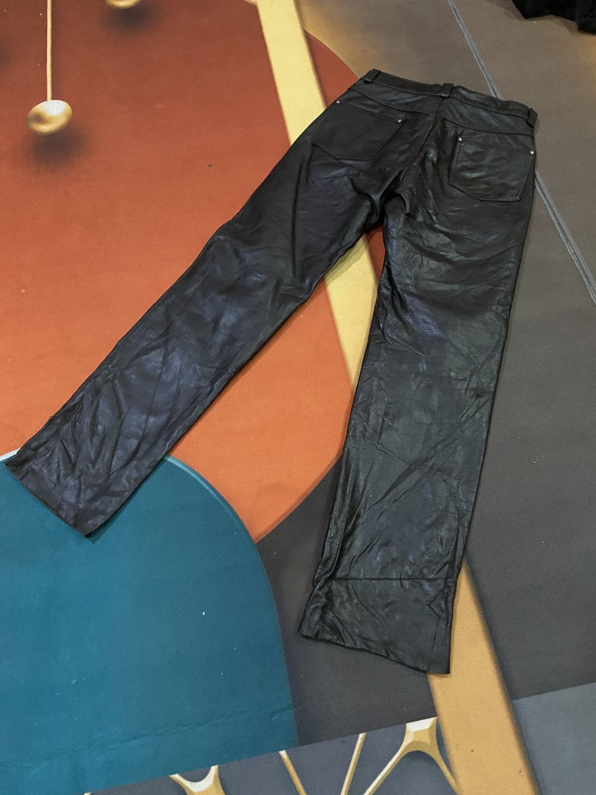 Schott Vintage Schott NYC Black Leather Pants Biker Rocker Style Size US 30 / EU 46 - 13 Thumbnail
