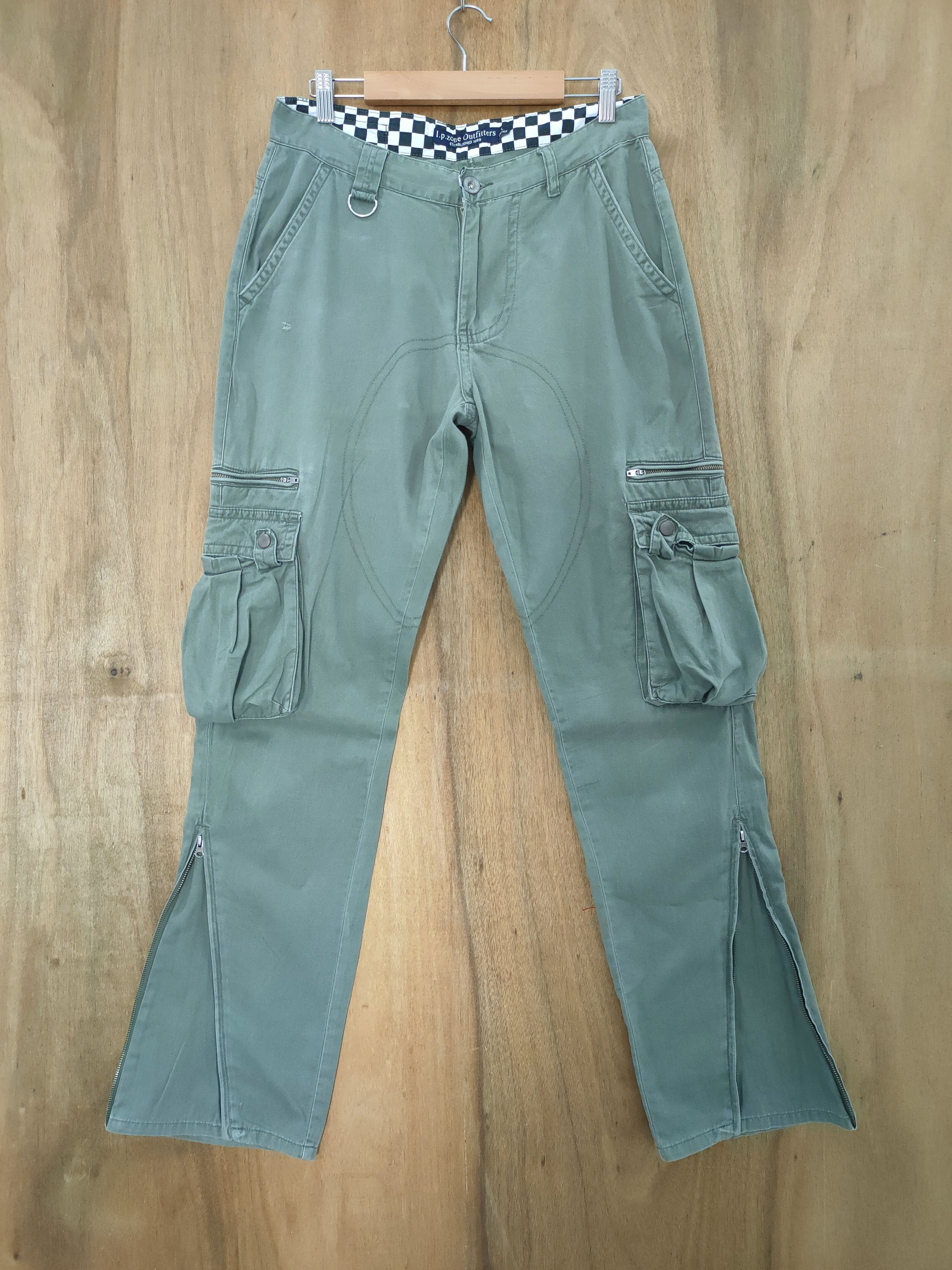 Japanese Brand VINTAGE I.P ZONE FADED GREEN CARGO PANTS Size US 30 / EU 46 - 1 Thumbnail
