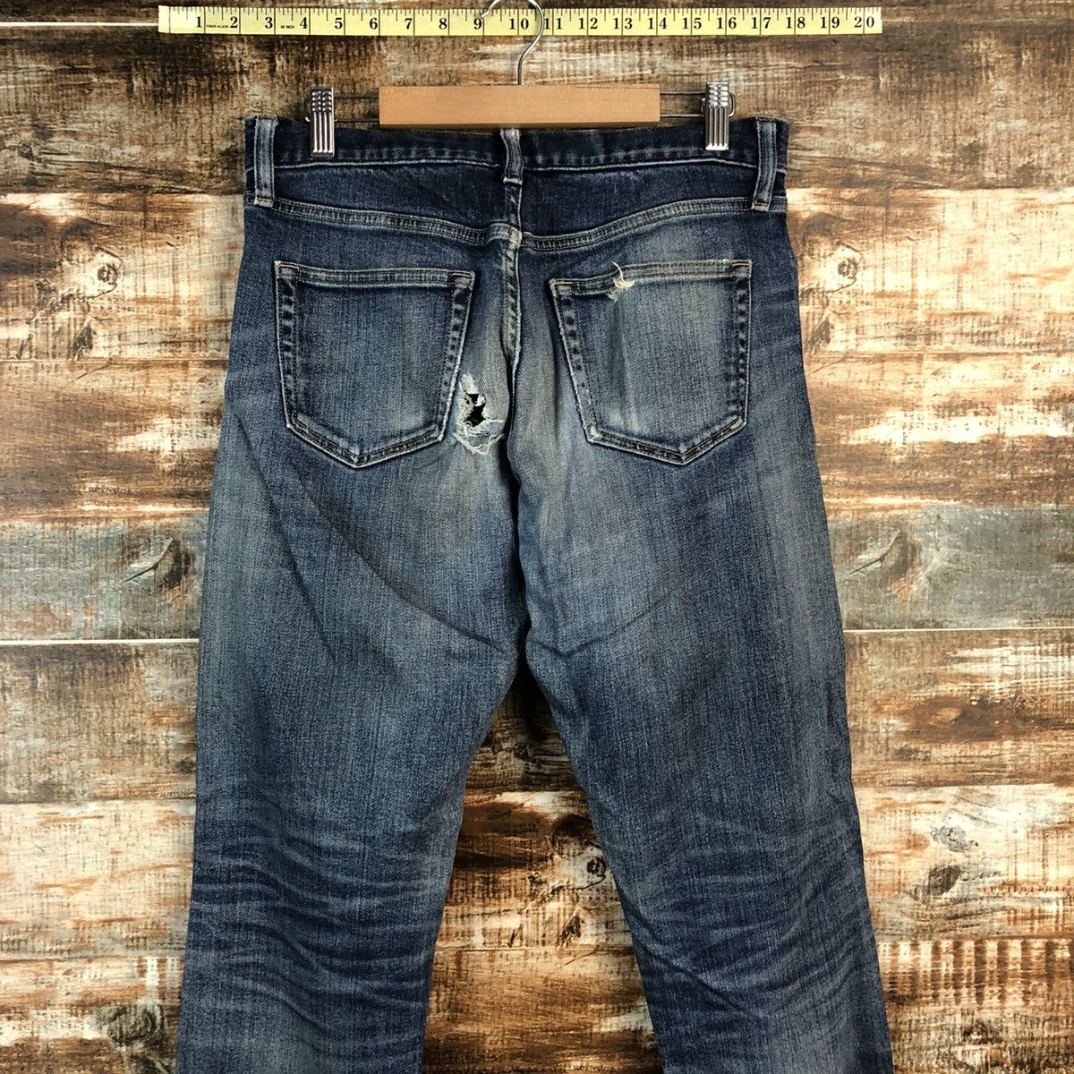 Uniqlo DLL Uniqlo Blue Distressed Denim Pants #C245 Size US 30 / EU 46 - 15 Thumbnail