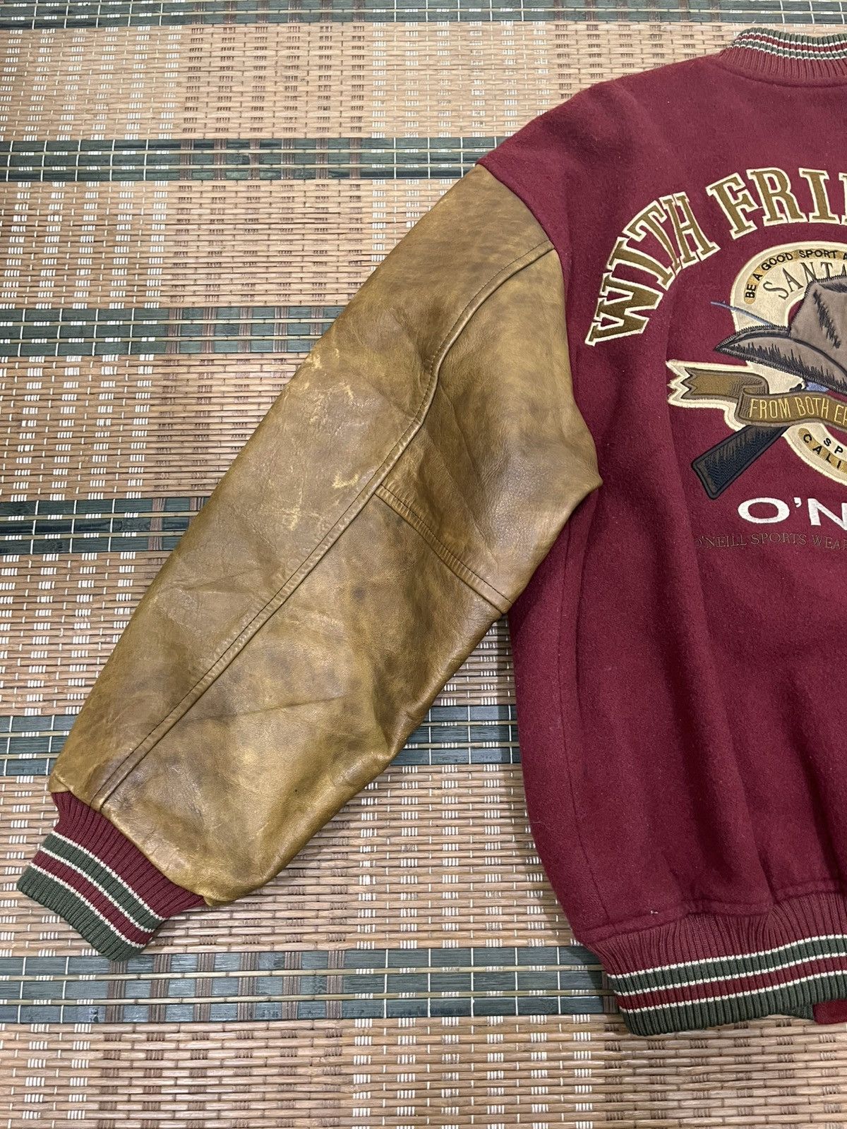 O'Neill Vintage 90s O’Neill With Friendship Suede Varsity Jacket Size US L / EU 52-54 / 3 - 11 Thumbnail