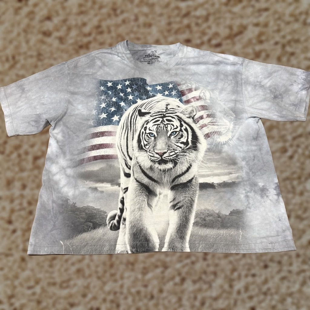 The Mountain The Mountain Mens Large Gray USA Flag Shirt - Patriotic Graphic Tee Size US L / EU 52-54 / 3 - 1 Thumbnail