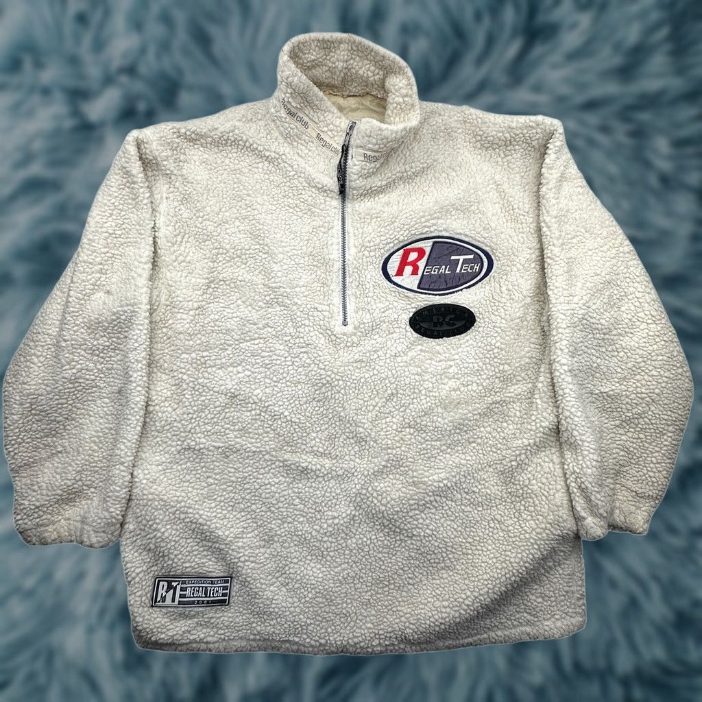 Vintage VINTAGE Regal Tech Sherpa Fleece 1/4 Zip Pullover Sweater Mens XXL White 1990s Casual Sweatshirt Size US XXL / EU 58 / 5 - 1 Thumbnail