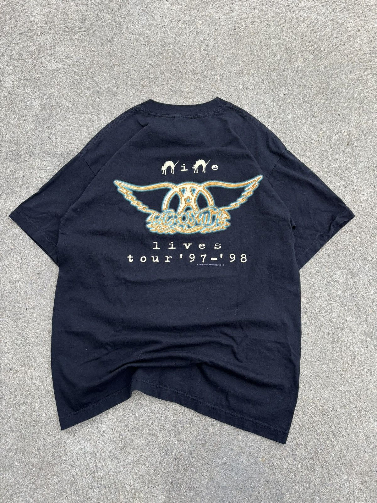Band Tees Vintage 1997-98 Aerosmith Nine Lives Tour T Shirt Size US L / EU 52-54 / 3 - 4 Thumbnail