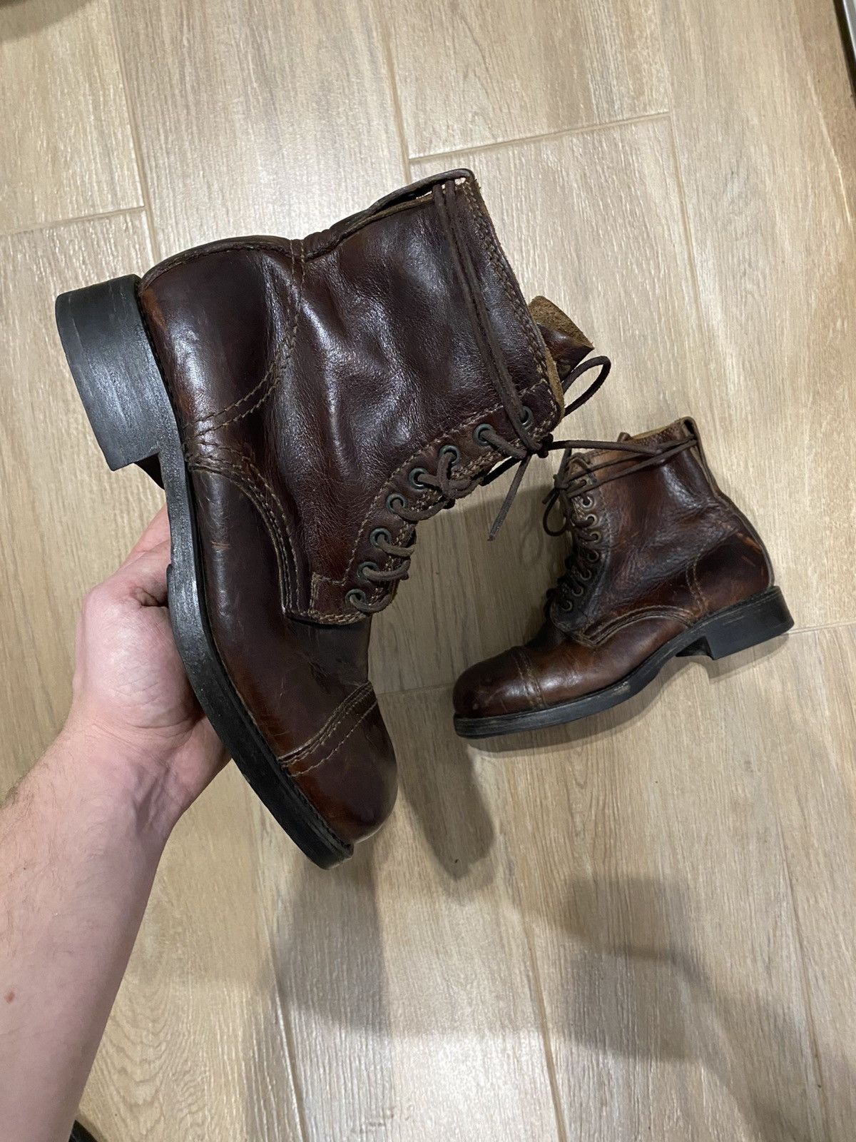 Dolce & Gabbana Dolce & Gabbana Main Line Brown Leather Army Combat Boots Size US 8 / EU 41 - 1 Thumbnail