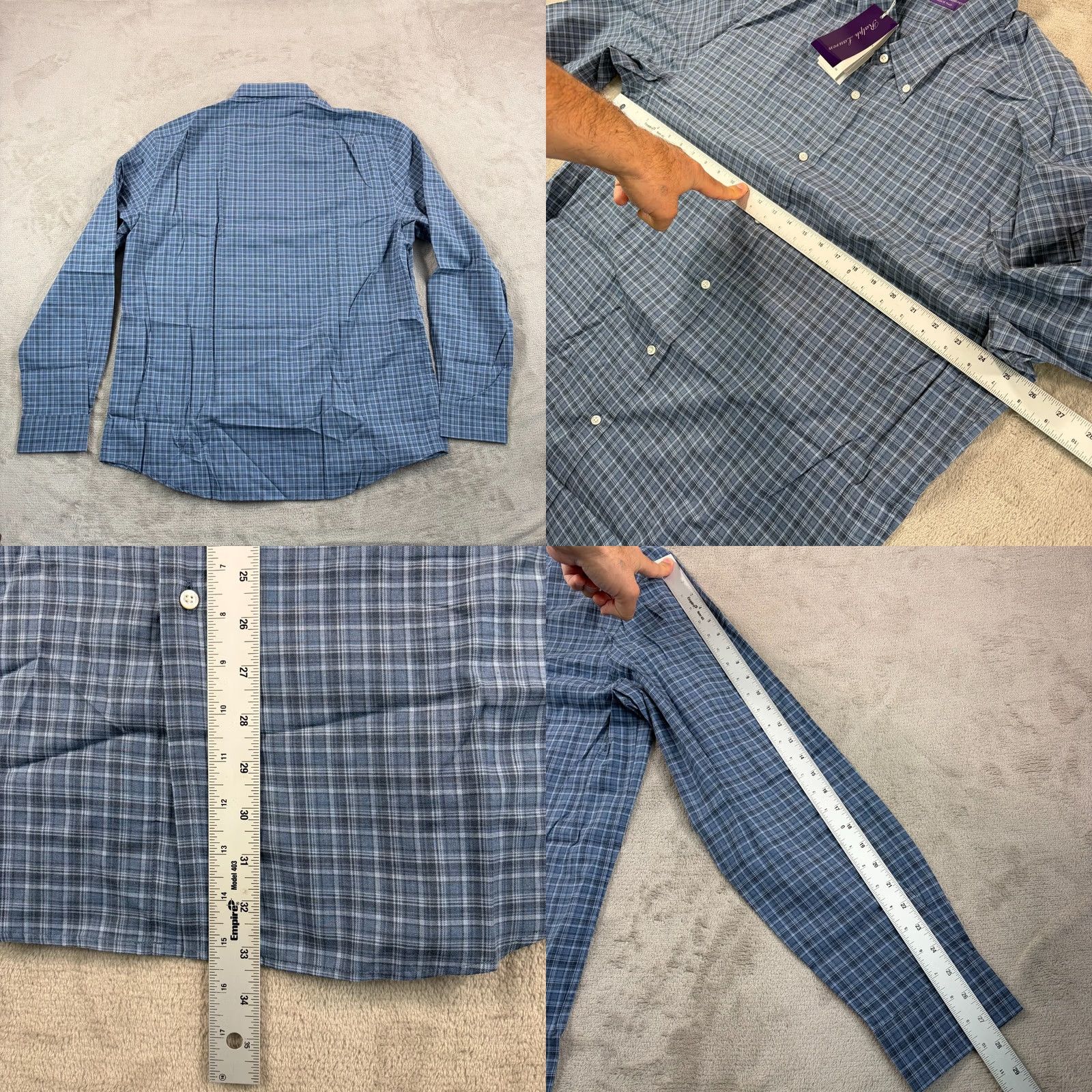 Ralph Lauren Purple Label Ralph Lauren Purple Label Shirt Men 2XL Blue Plaid Button-Up Collared NWT Made in Italy Size US XXL / EU 58 / 5 - 8 Thumbnail