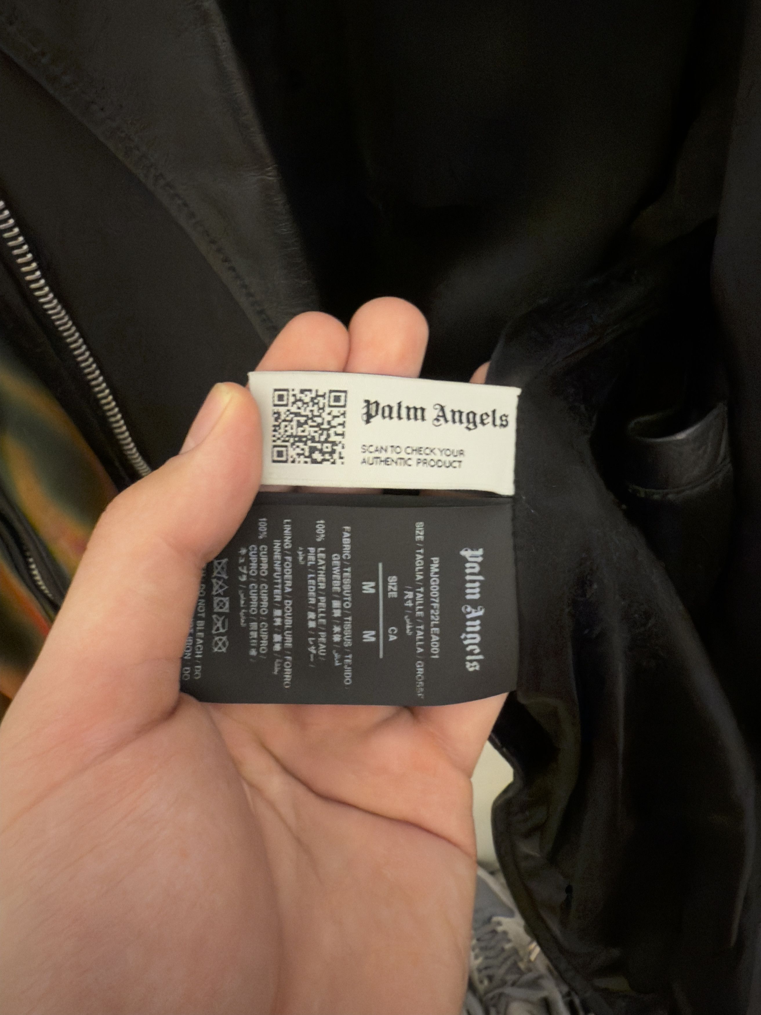 Palm Angels Palm Angels Leather Jacket Burning Flame Motif Size US M / EU 48-50 / 2 - 3 Thumbnail