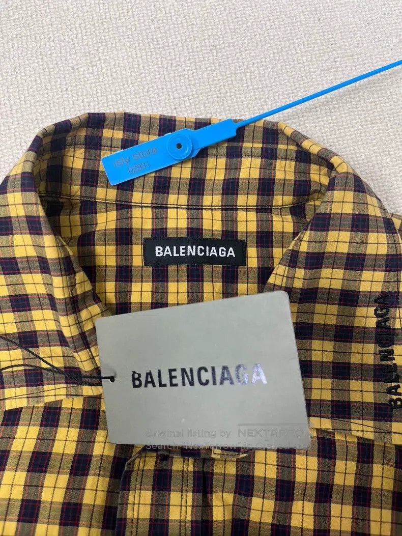Balenciaga Balenciaga Plaid Short Sleeve Shirt Size XS / US 0-2 / IT 36-38 - 4 Thumbnail