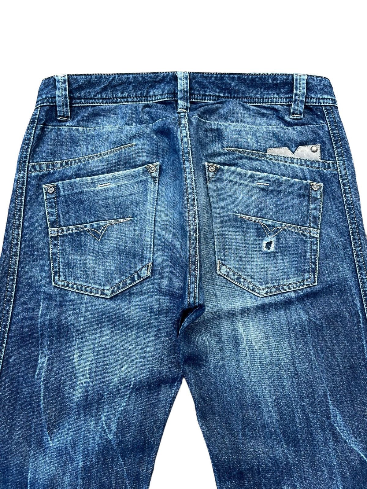 Diesel Vintage Diesel Destroy Buttonfly Blue Washed Straight Jeans Size US 31 - 4 Thumbnail