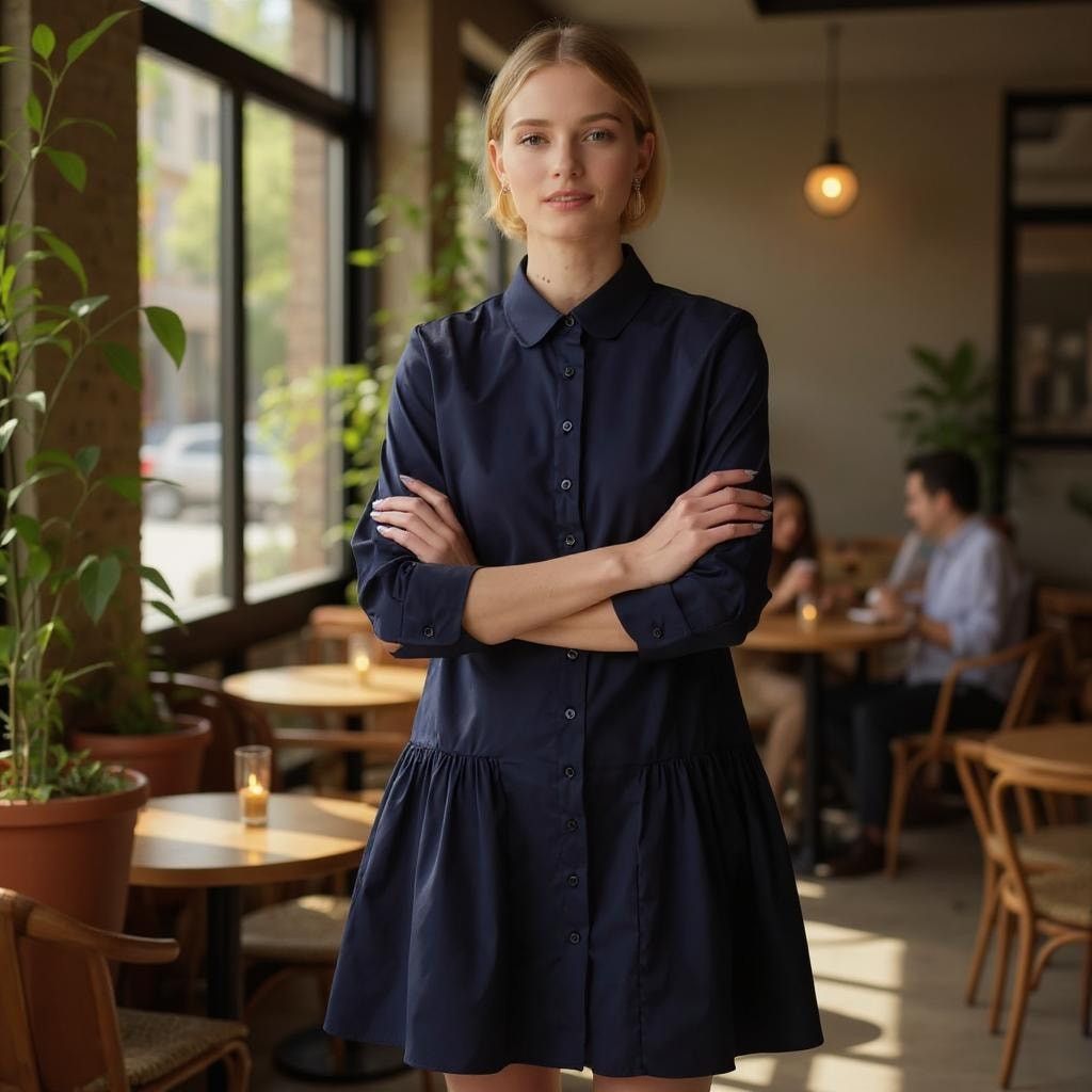 Other THE SHIRT ROCHELLE BEHRENS Dropwaist Dress Blue Womens XS Size XS / US 0-2 / IT 36-38 - 1 Thumbnail