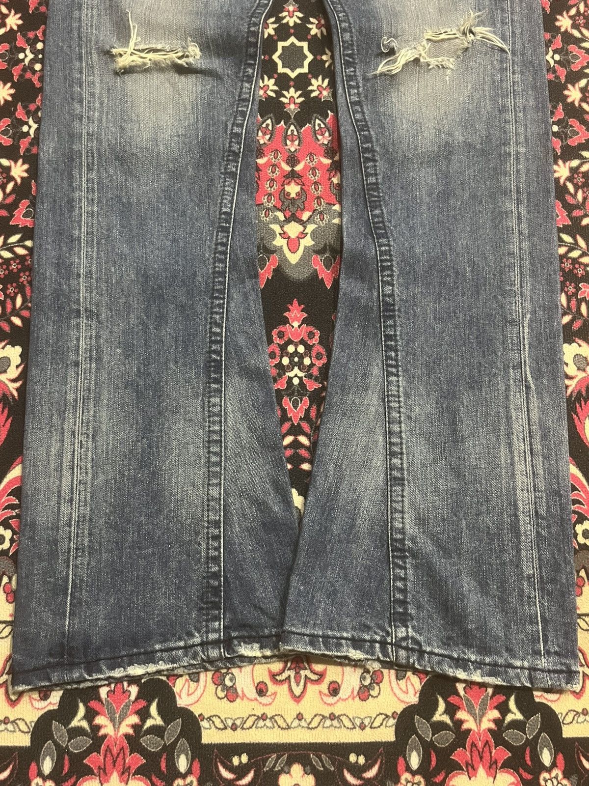 If Six Was Nine Japanese Brand Venus Fragment Design Studded Rip Flare Jeans Size 30" / US 8 / IT 44 - 10 Thumbnail