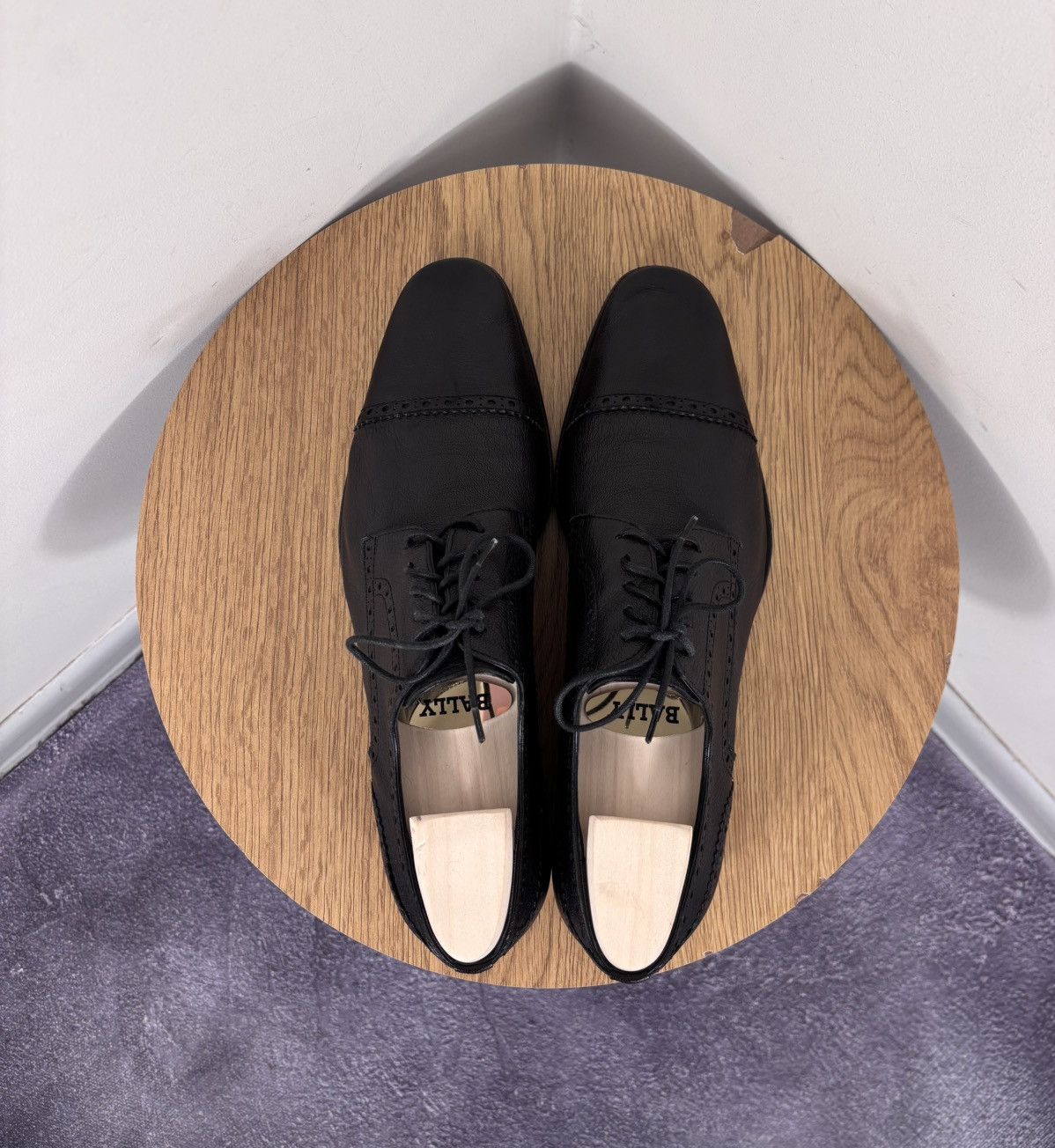Bally Bally Daniell Men’s Black Grained Leather Brogue Derby Shoes Size US 9 / EU 42 - 12 Thumbnail