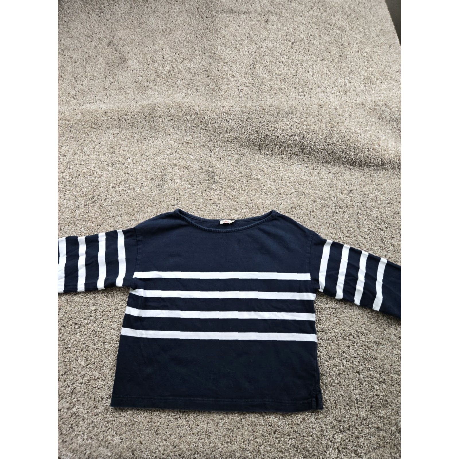 Faherty Faherty Shirt Womens Small Blue Striped Long Sleeve Scoop Neck Cotton Size S / US 4 / IT 40 - 3 Thumbnail