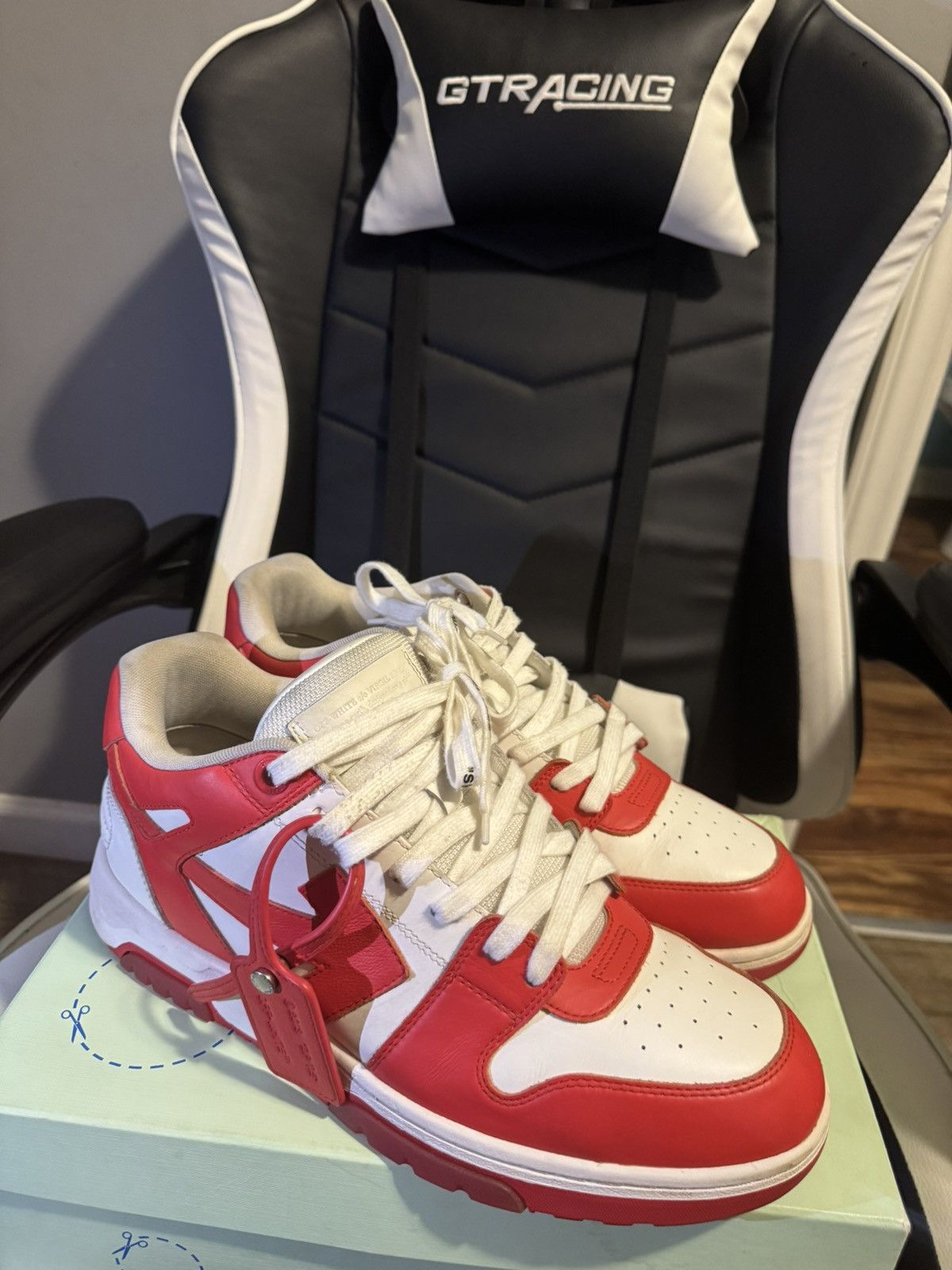 Off-White Out of Office 'Red White' size 46 US 13