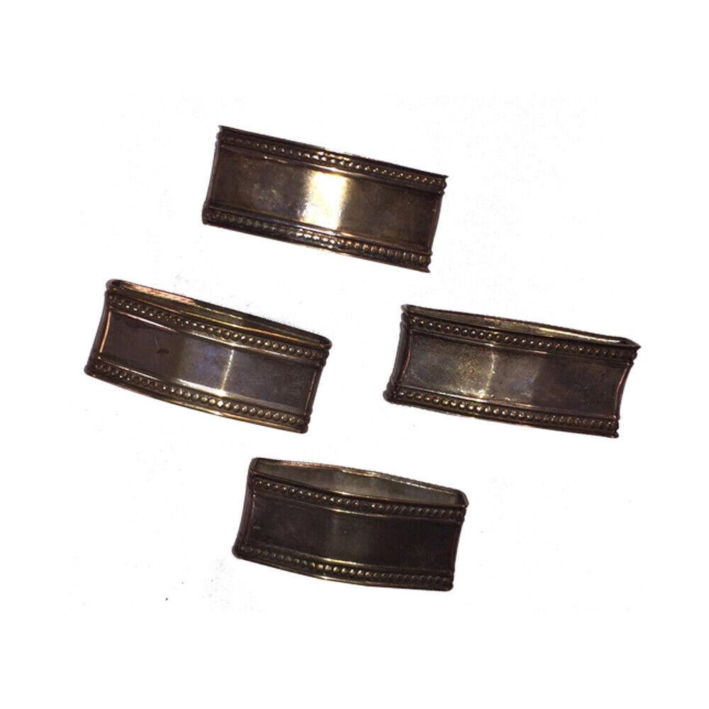 Designer Rustic Silver Plated Napkin Ring Set of 4 Size ONE SIZE - 1 Thumbnail