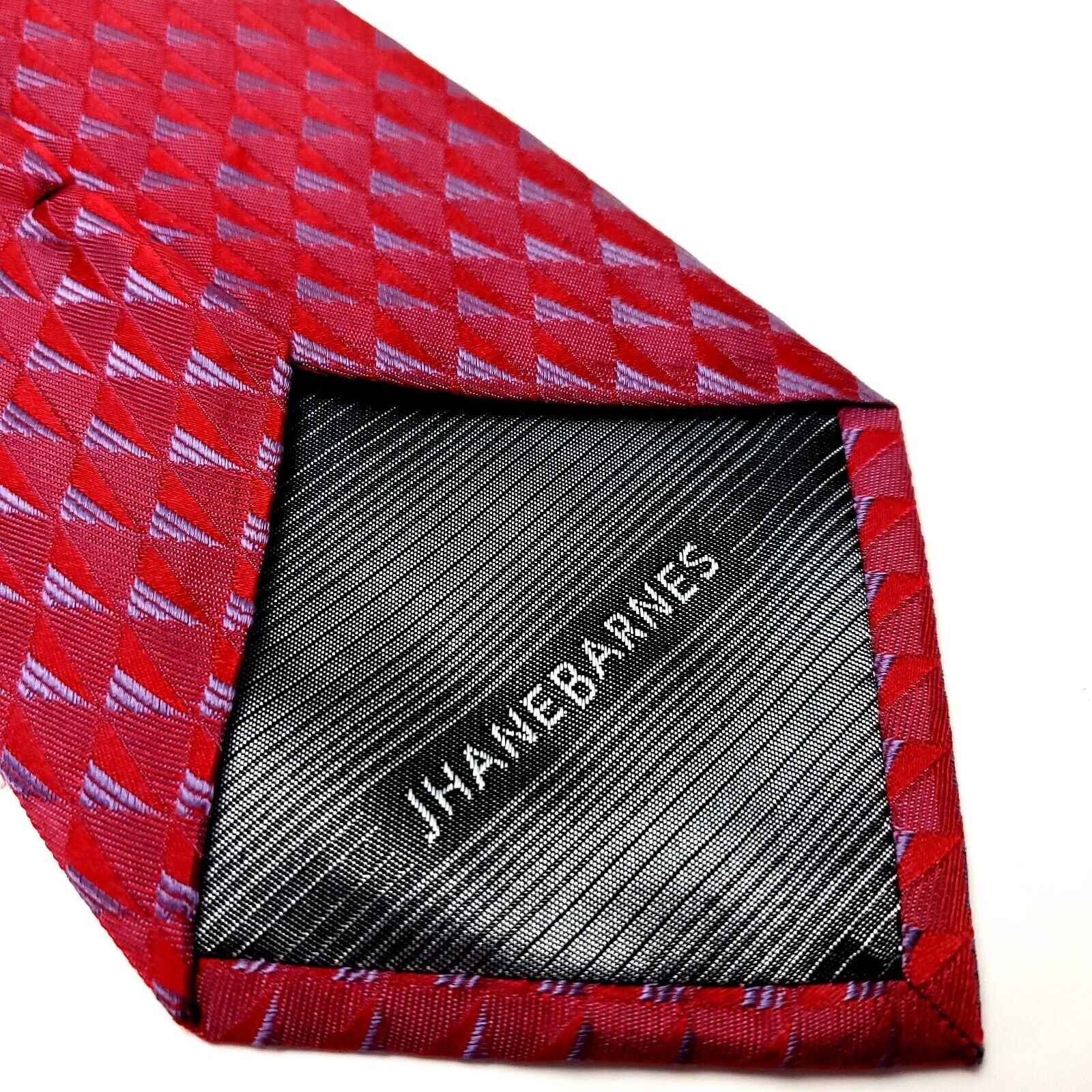 Jhane Barnes Jhane Barnes Red Silk Tie Woven Wide Graphic Size ONE SIZE - 4 Thumbnail