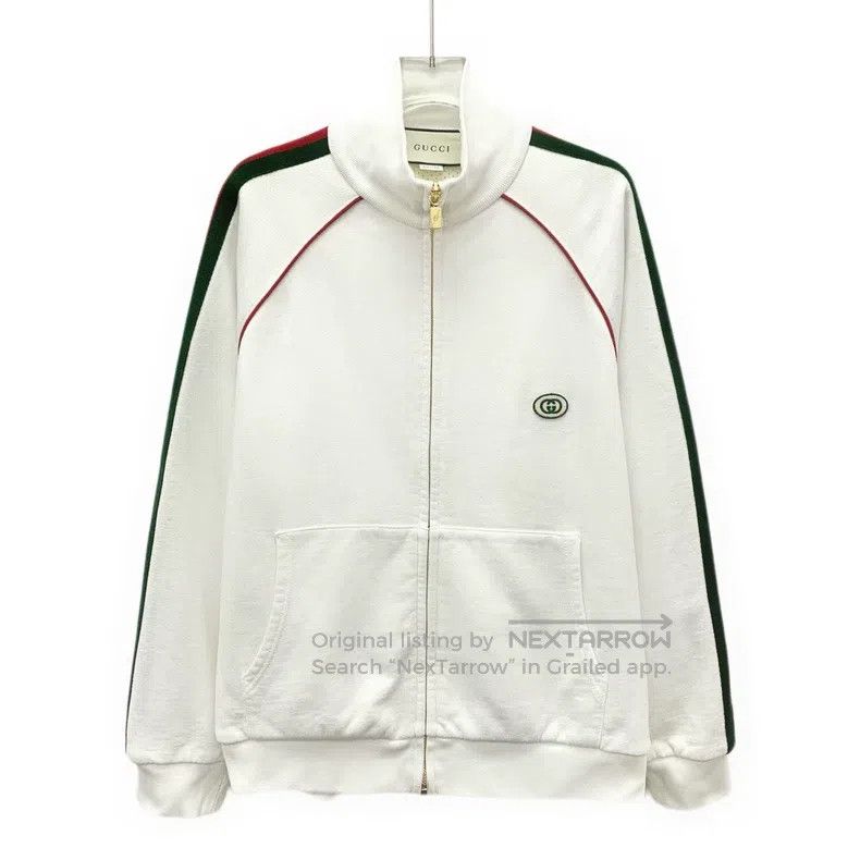Gucci Gucci White side stripe logo embroidered cotton stand-up c Size XS / US 0-2 / IT 36-38 - 1 Thumbnail